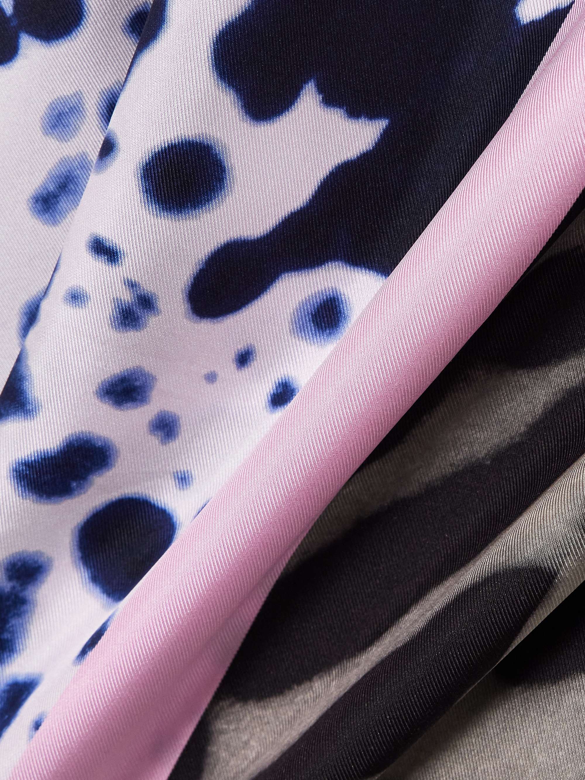 Paneled printed silk-twill midi wrap skirt view