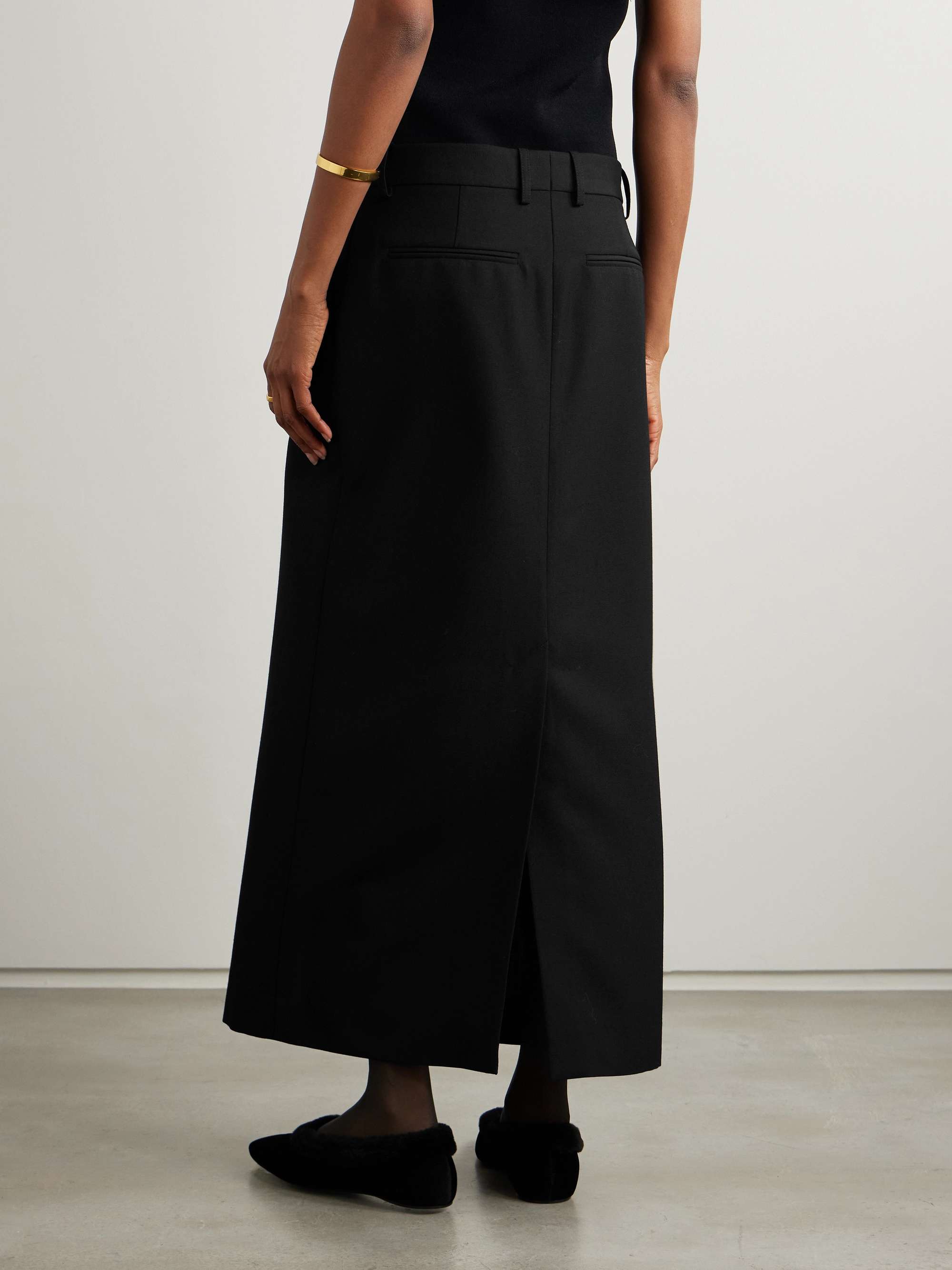 Recycled-woven midi skirt view