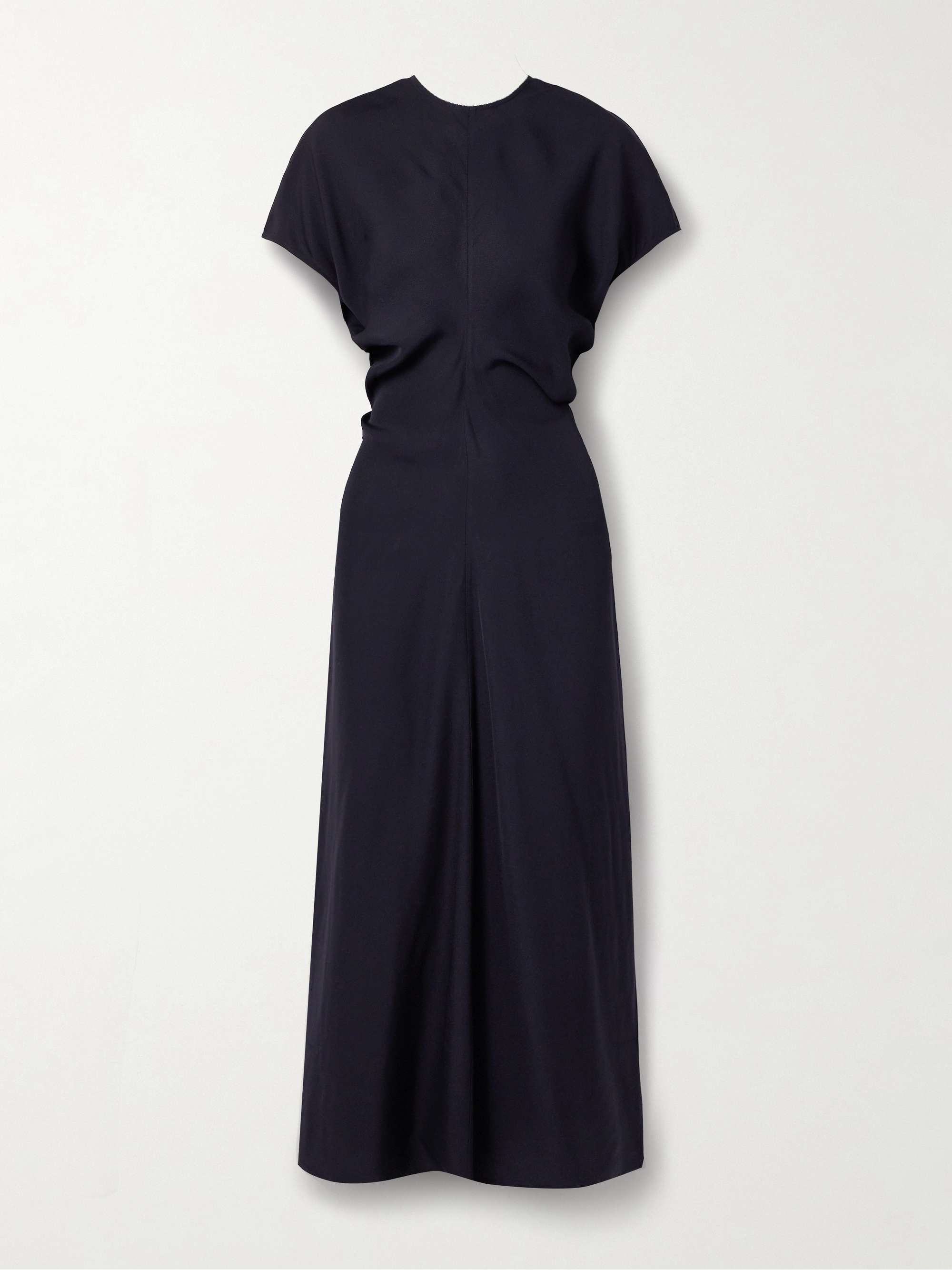 Draped crepe maxi dress view