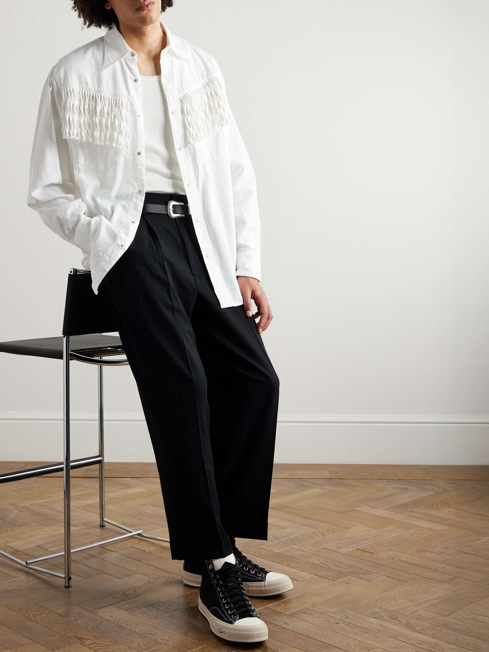 Husky Fringed Denim Western Shirt view