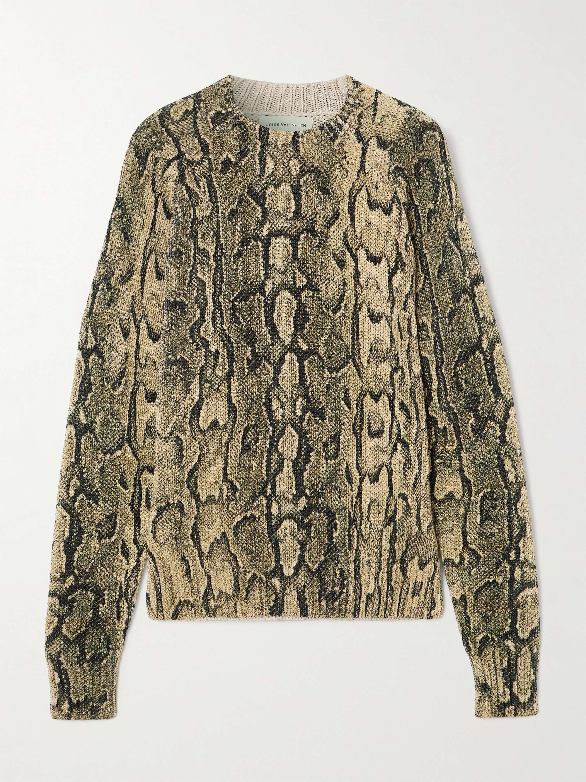 Snake-print knitted sweater view