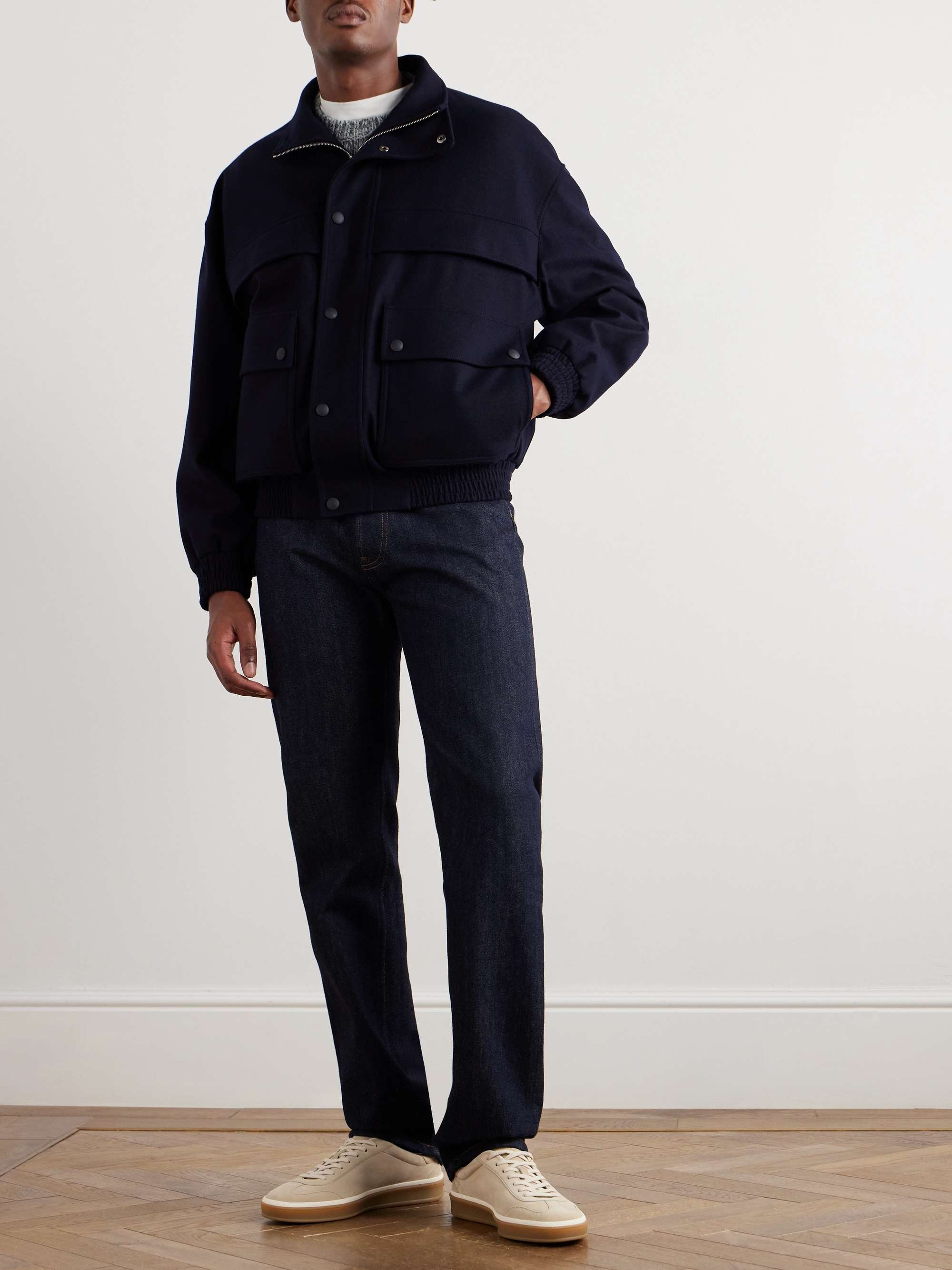 Tristar Wool and Cashmere-Blend Flannel Bomber Jacket view
