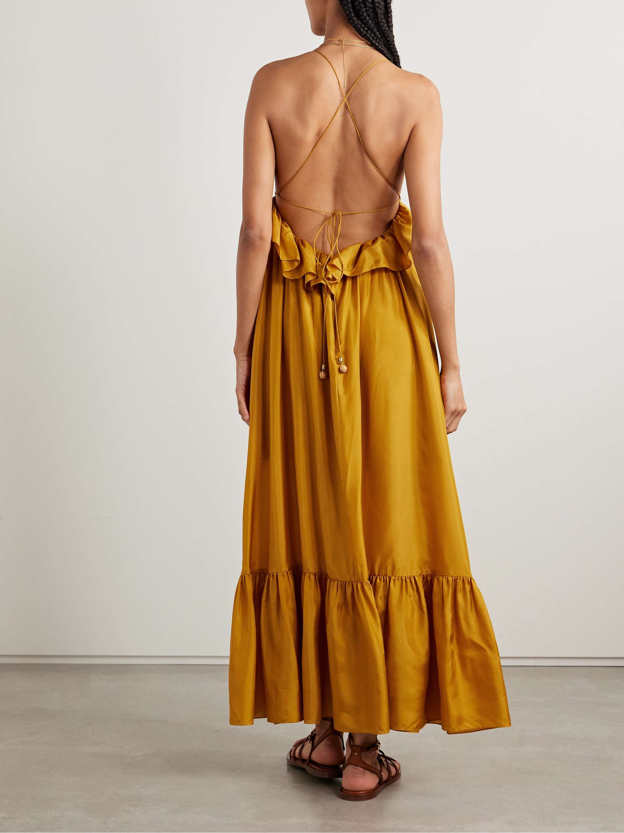 Rhiannon ruffled silk maxi dress view