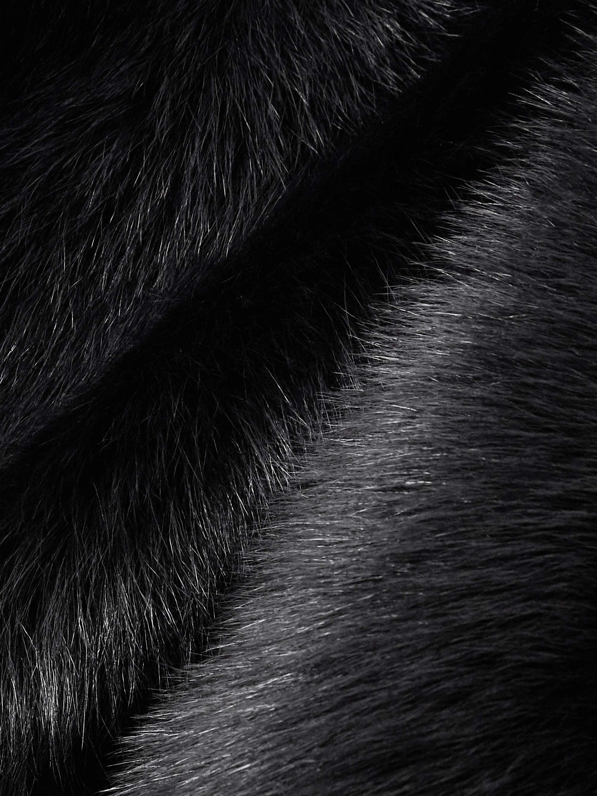 Cropped satin-trimmed shearling jacket view