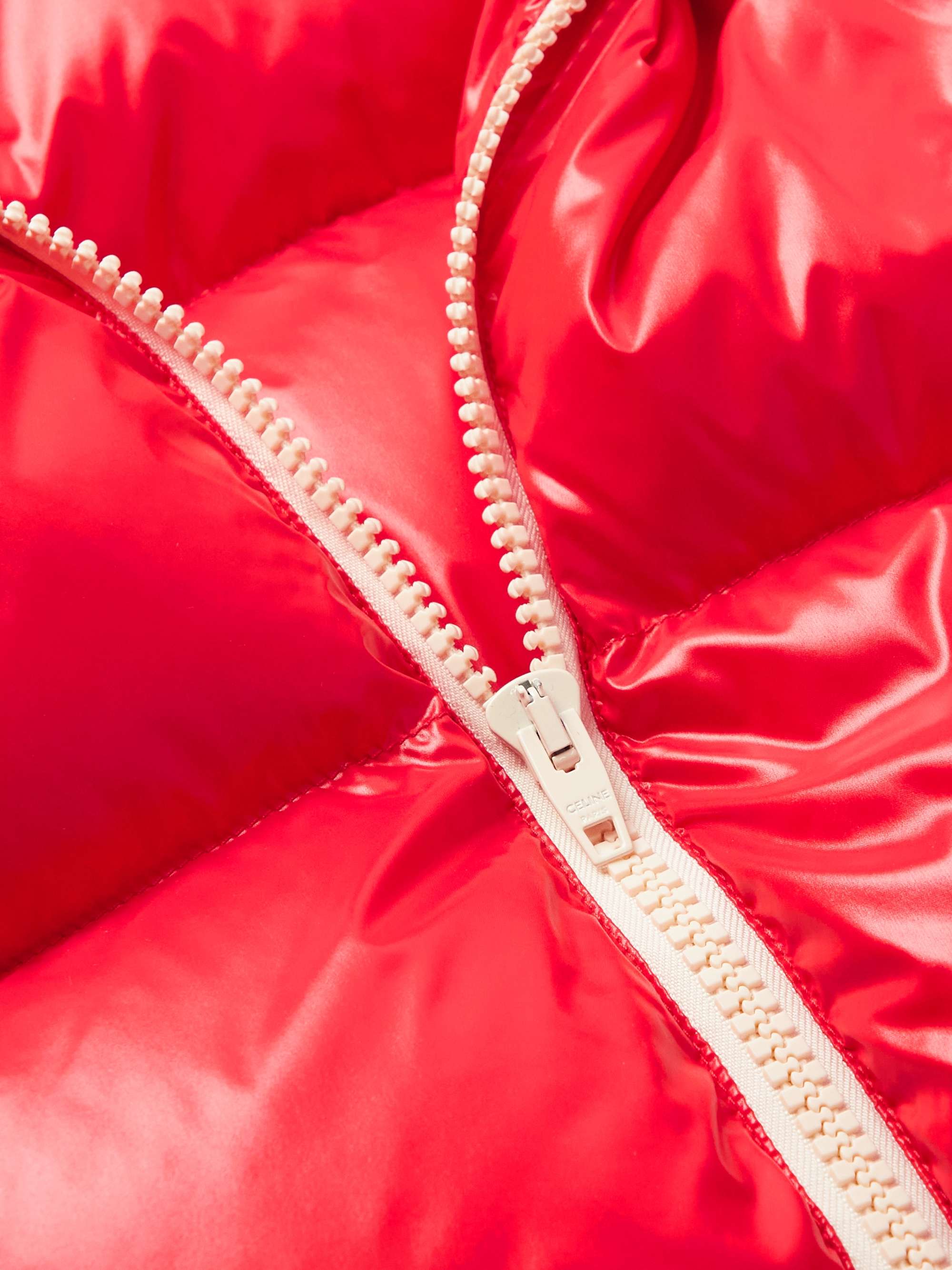 Logo-Print Quilted Glossed-Nylon Down Jacket view