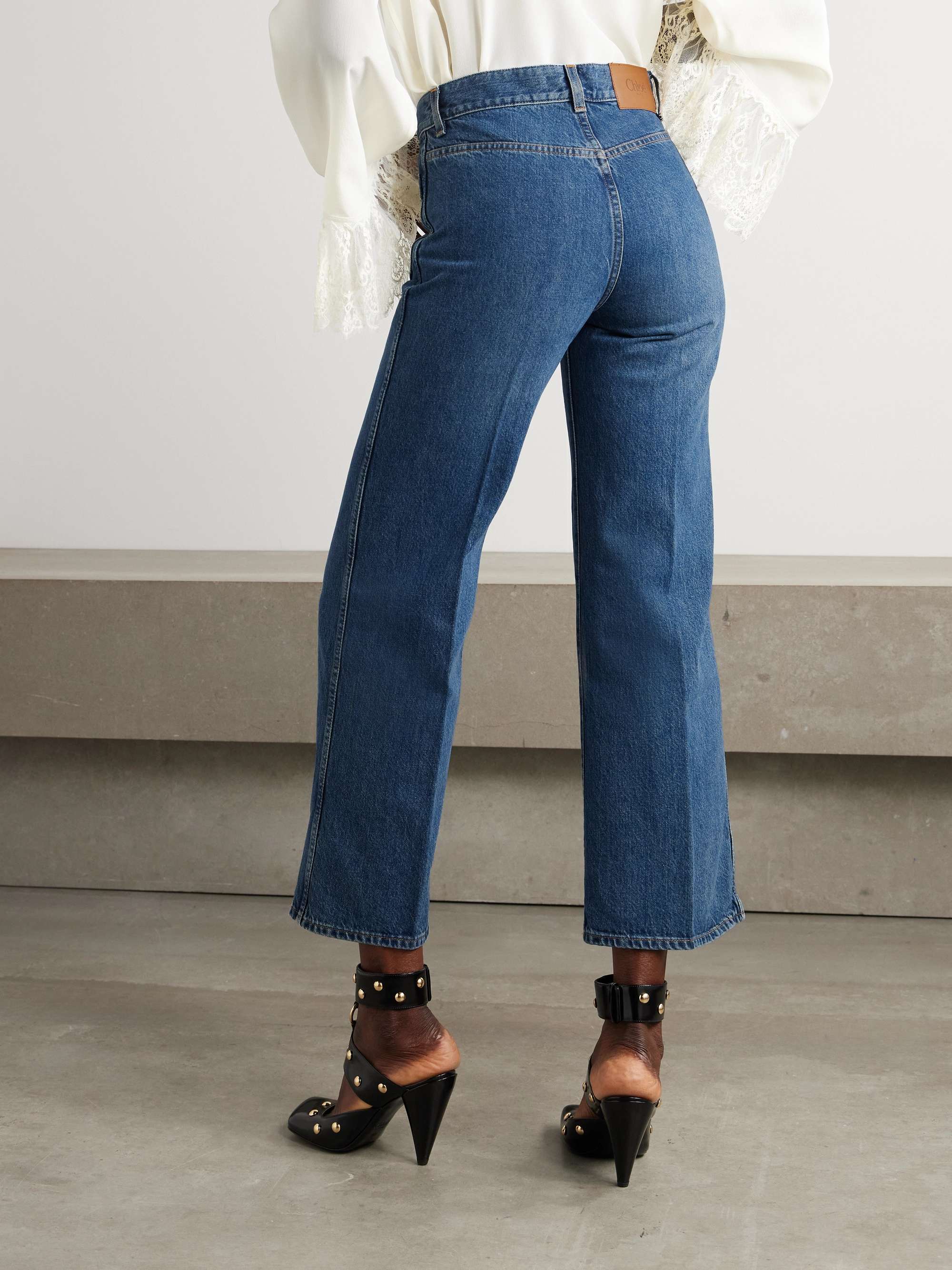 Cropped high-rise bootcut jeans view
