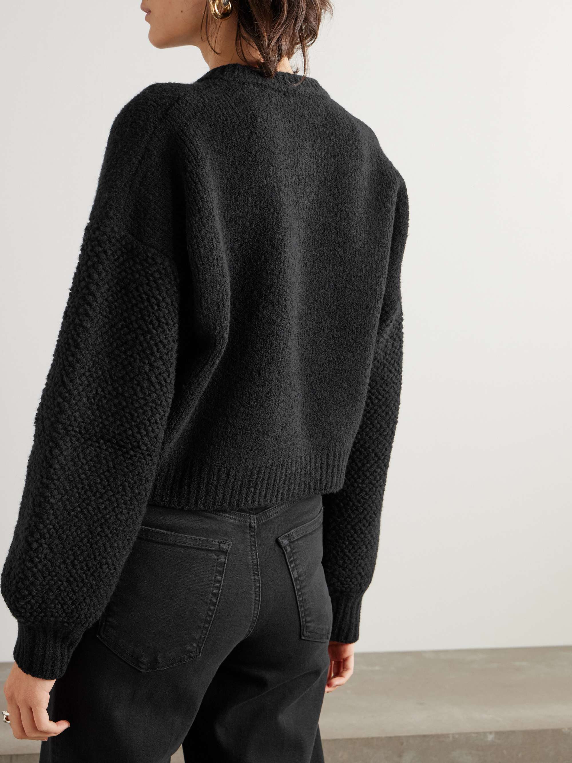 + Ritz Paris cropped embroidered wool-blend cardigan view