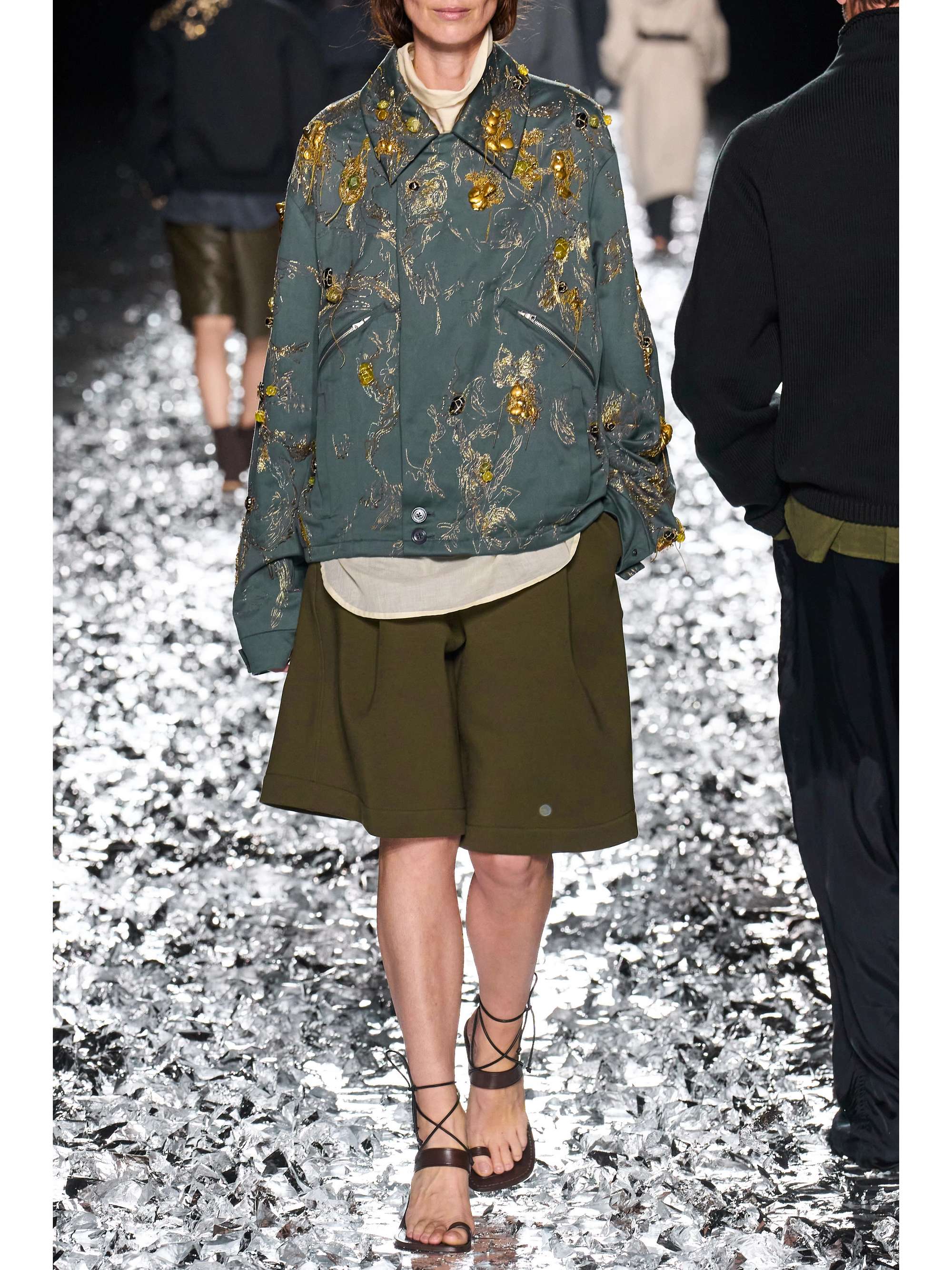 Embellished cotton-canvas jacket view