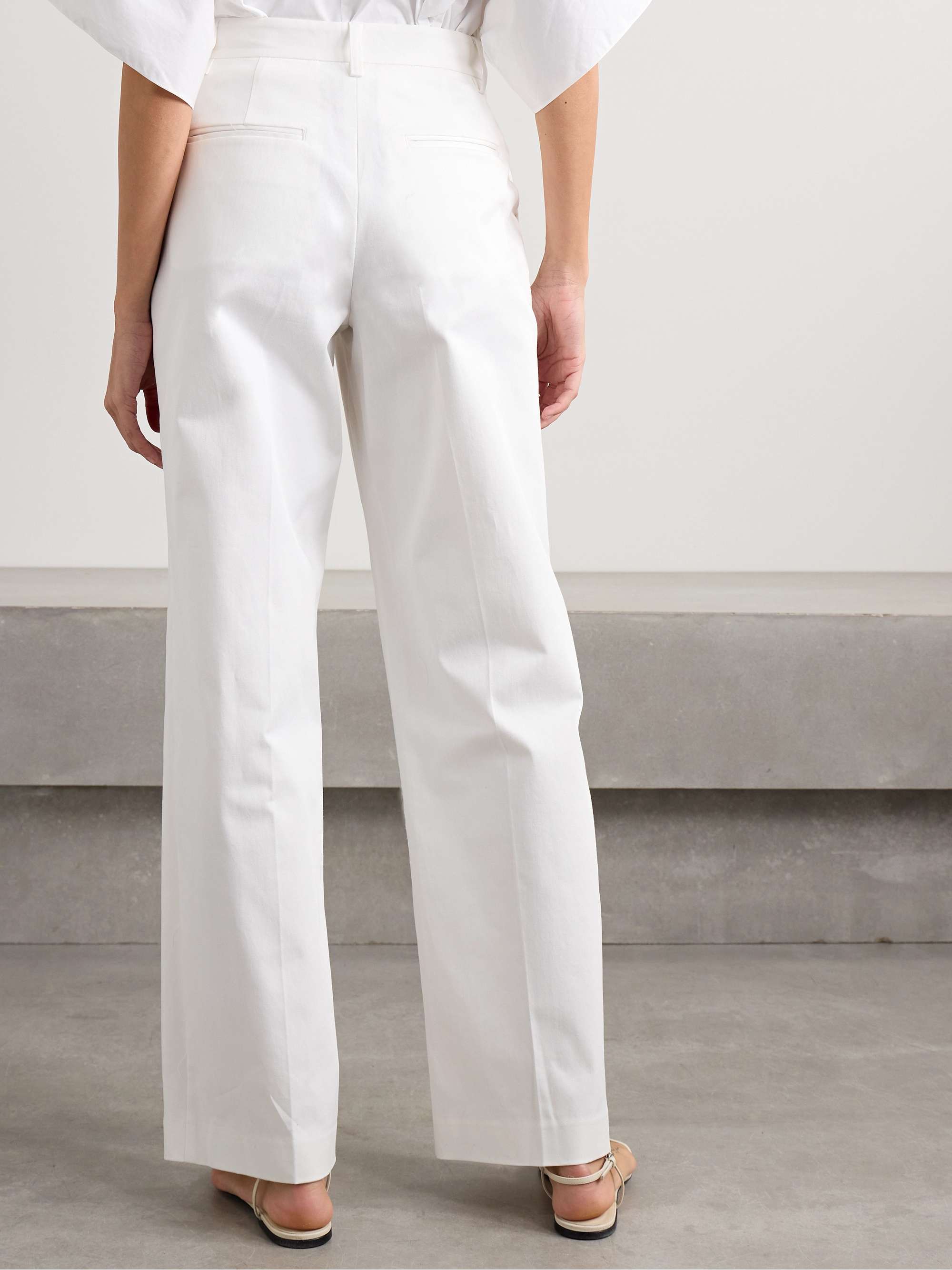 Organic cotton-blend twill straight-leg pants view