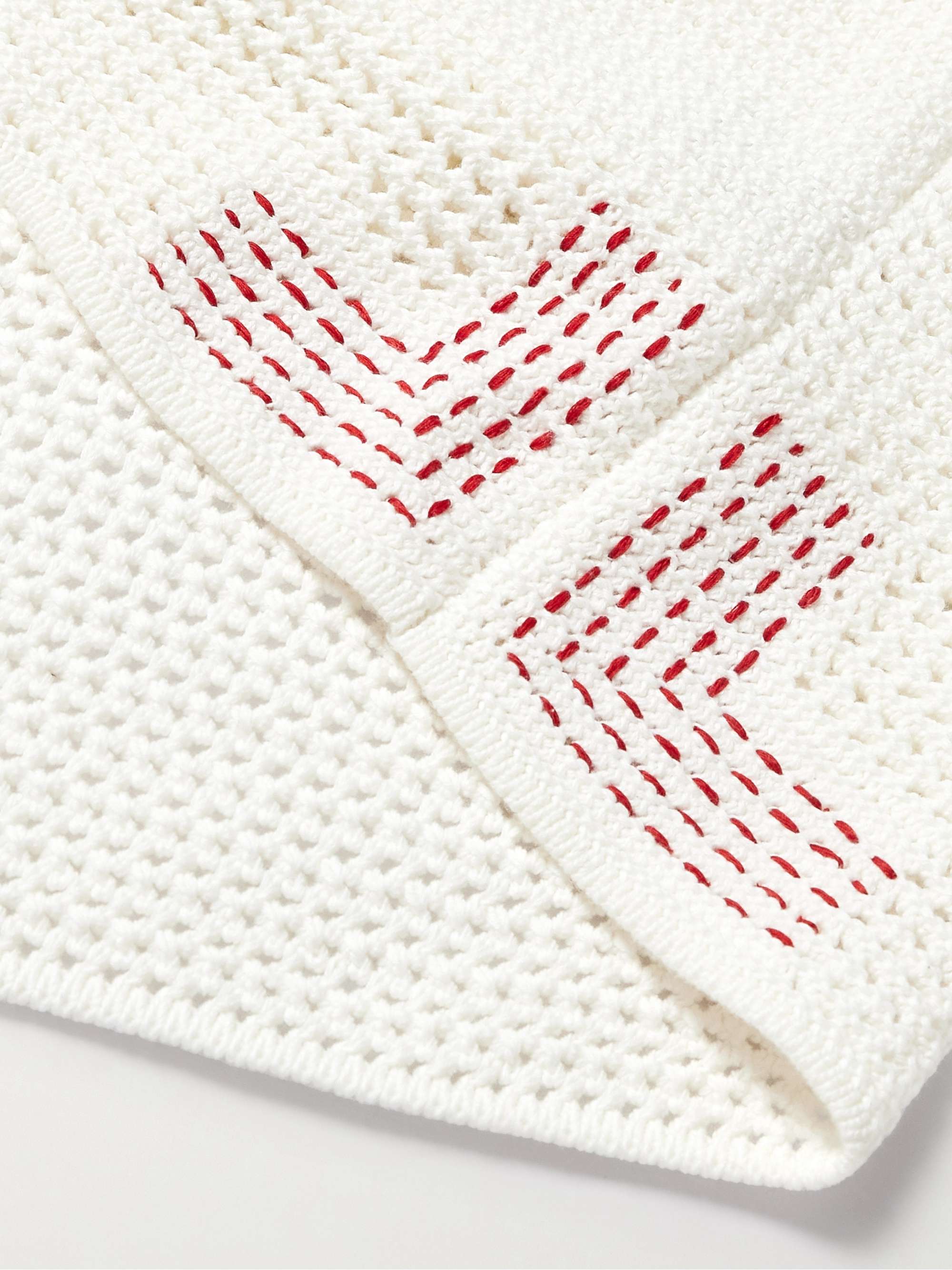 Batten Crocheted Cotton Polo Shirt view
