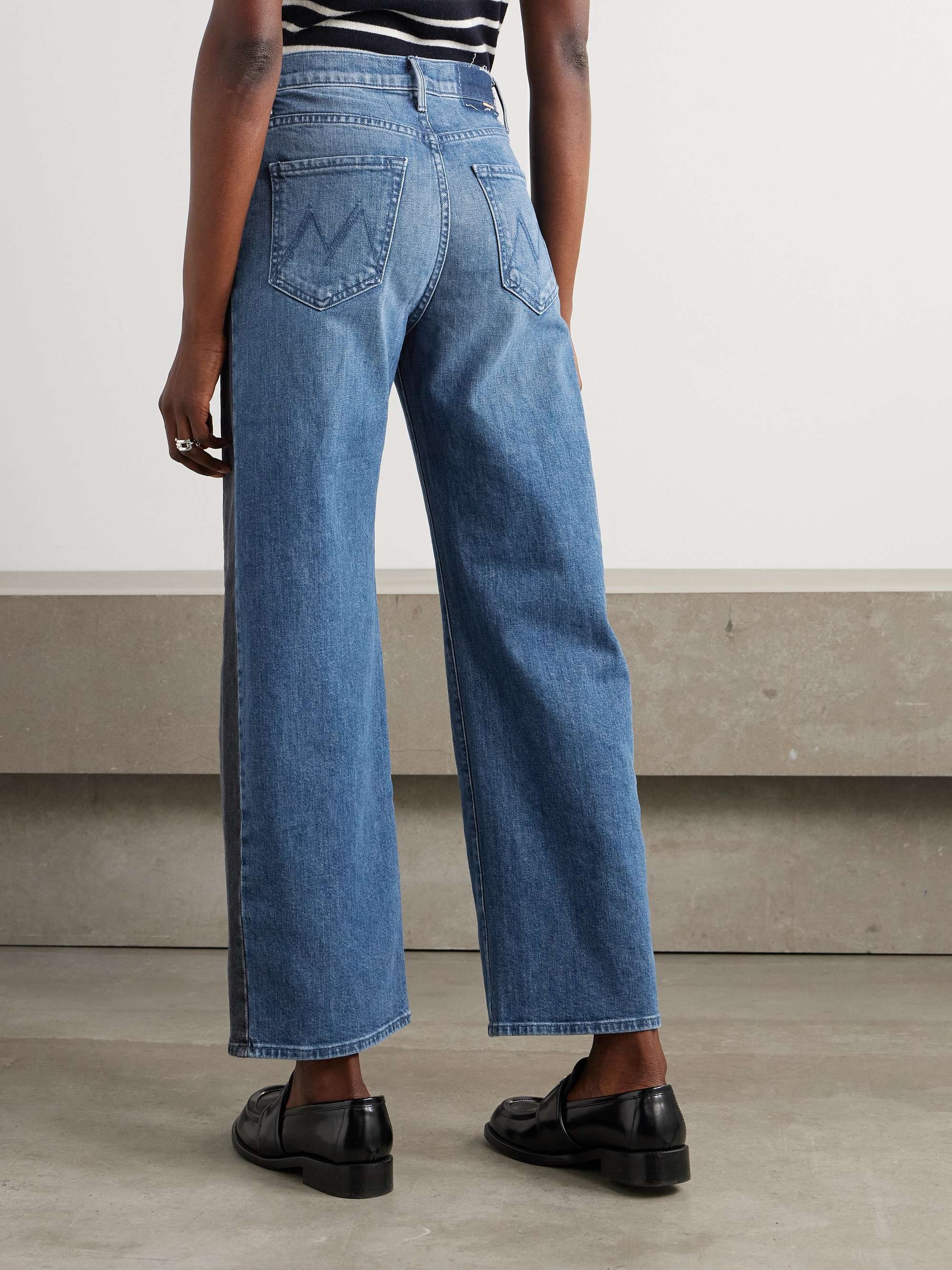 The Half Pipe Flood two-tone high-rise barrel-leg jeans view