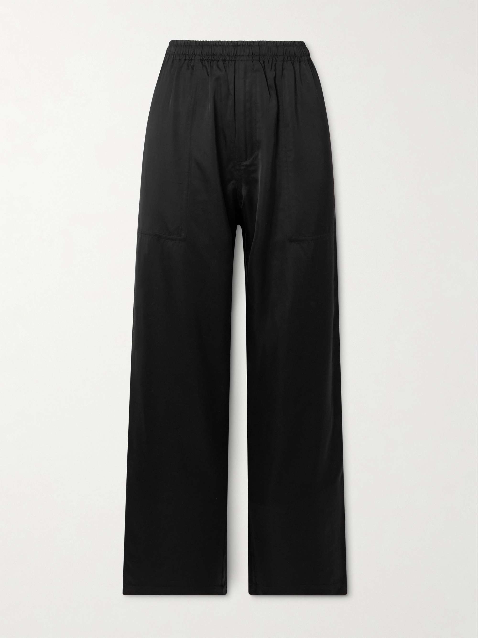 Satin wide-leg track pants view