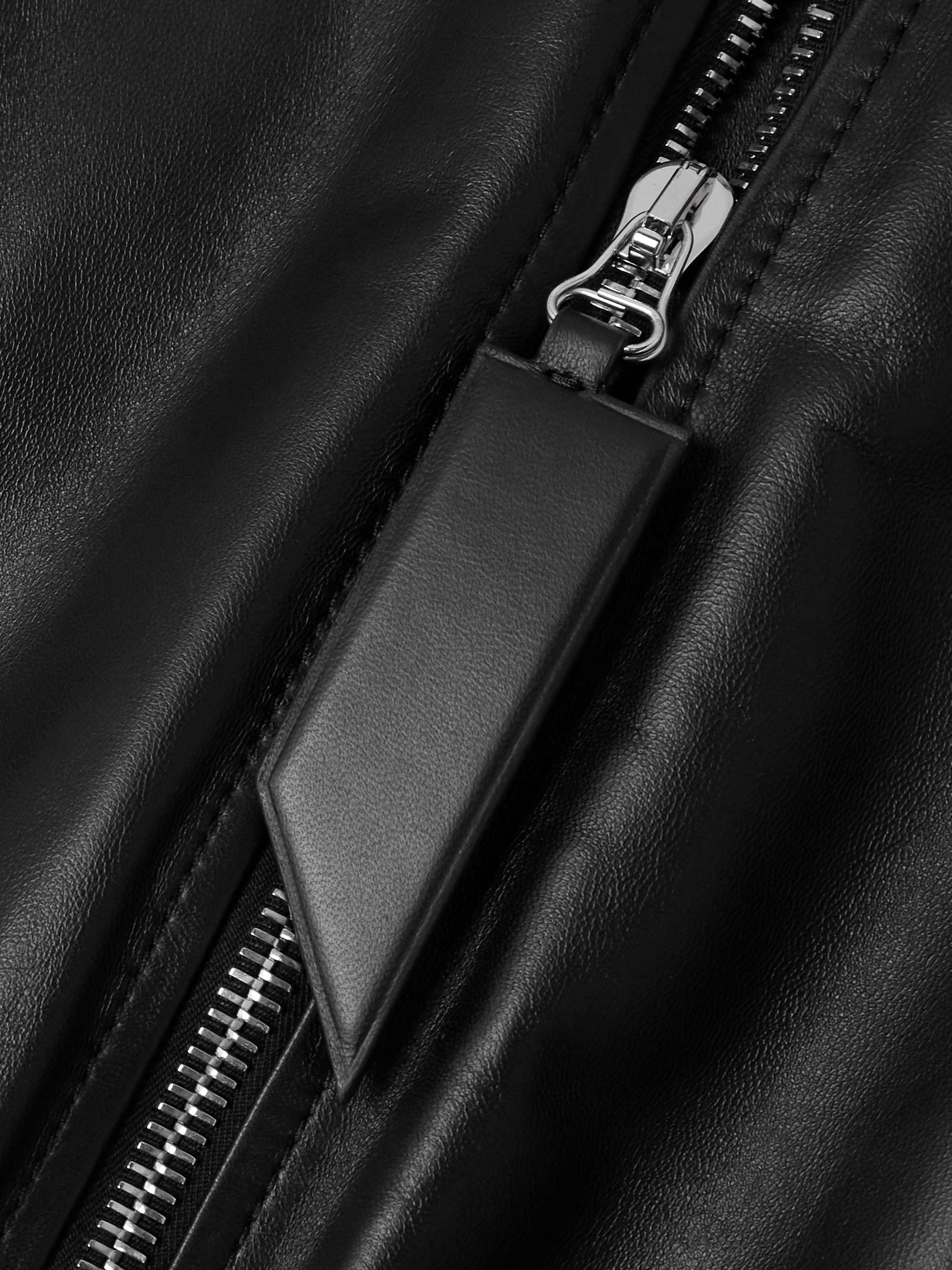 Leather bomber jacket view