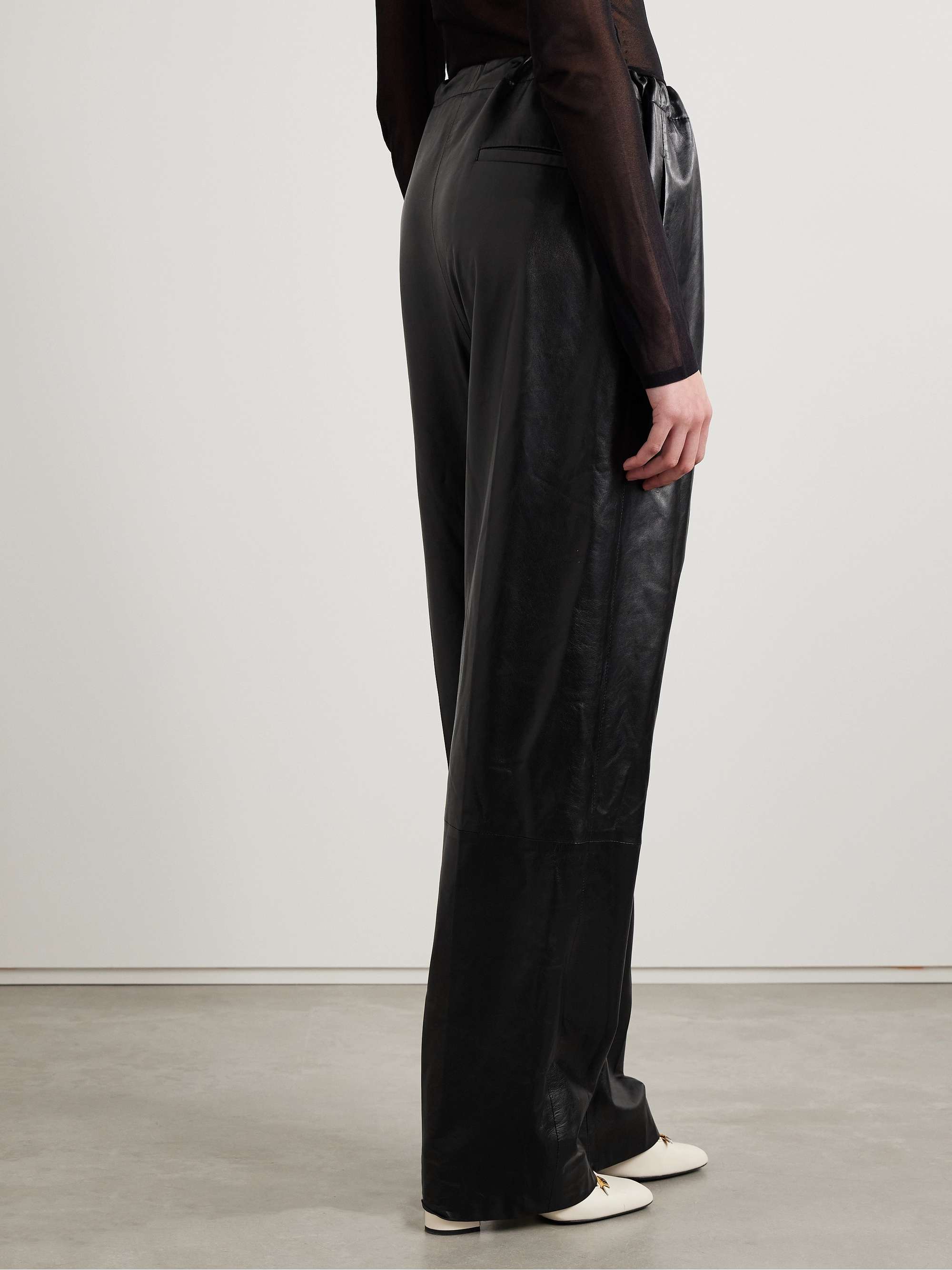 Trenton pleated leather pants view