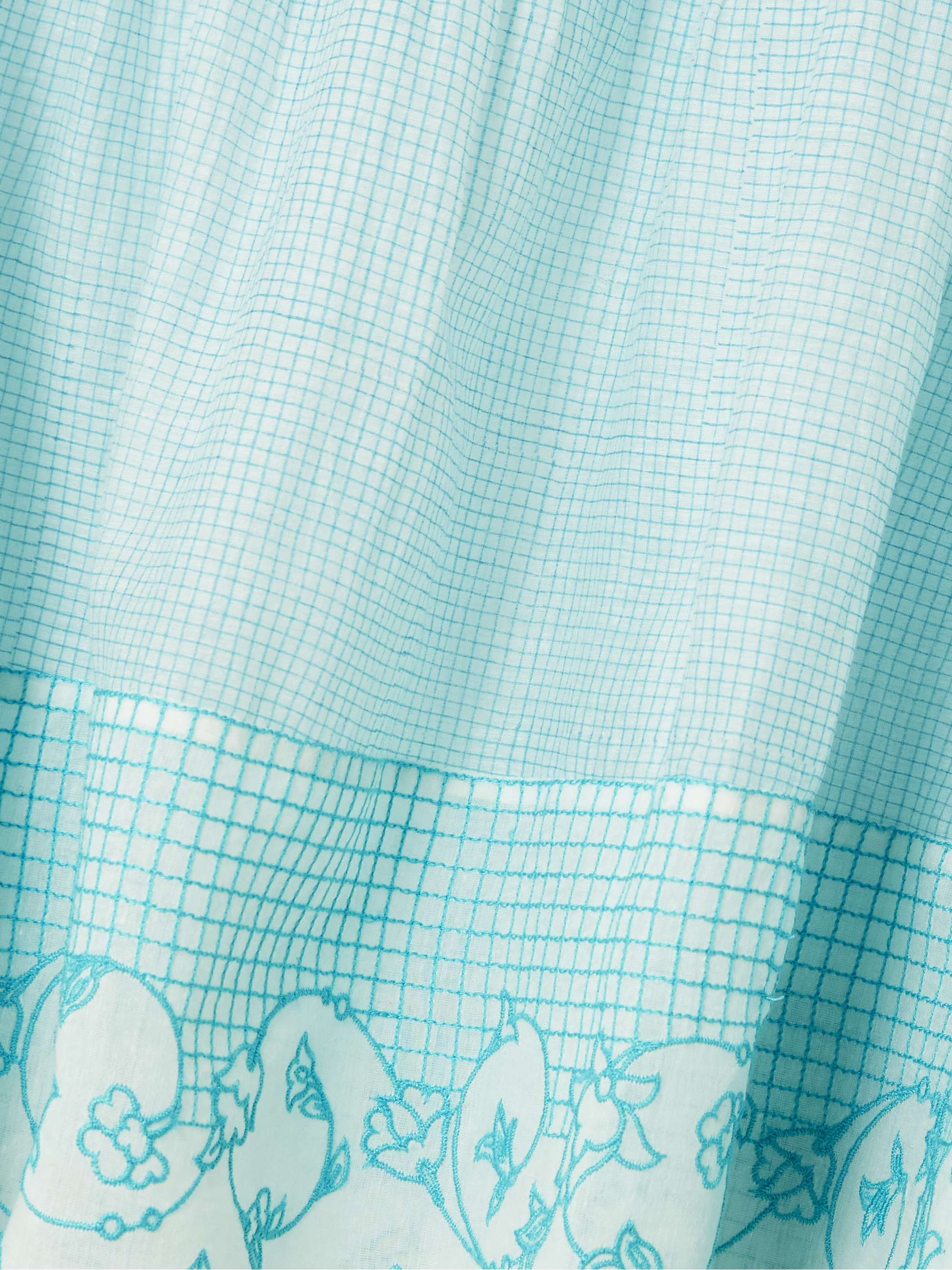 Cai pintucked embroidered checked cotton and silk-blend voile blouse view