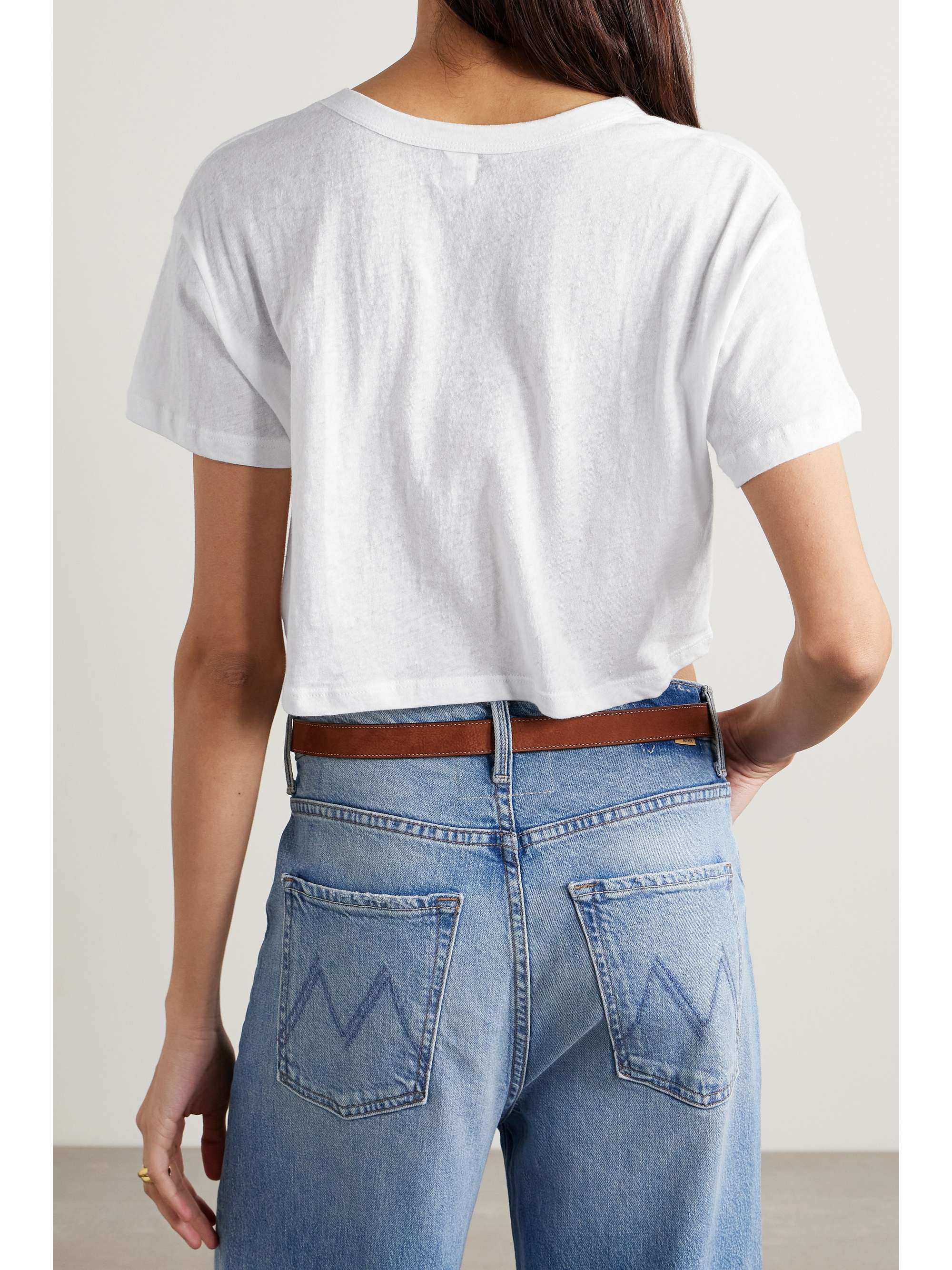 Cropped slub cotton-jersey T-shirt view