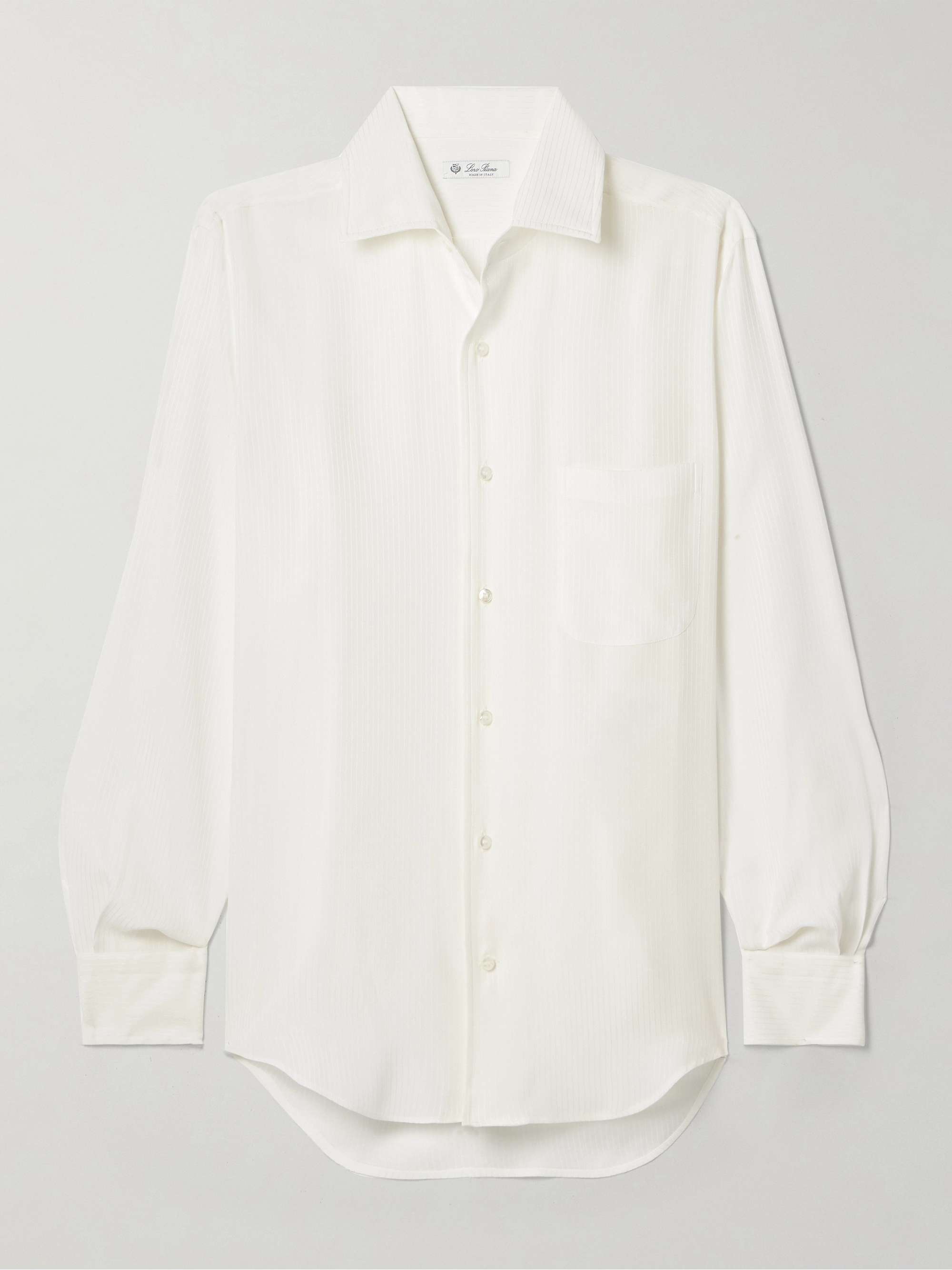 Embroidered silk-satin shirt view
