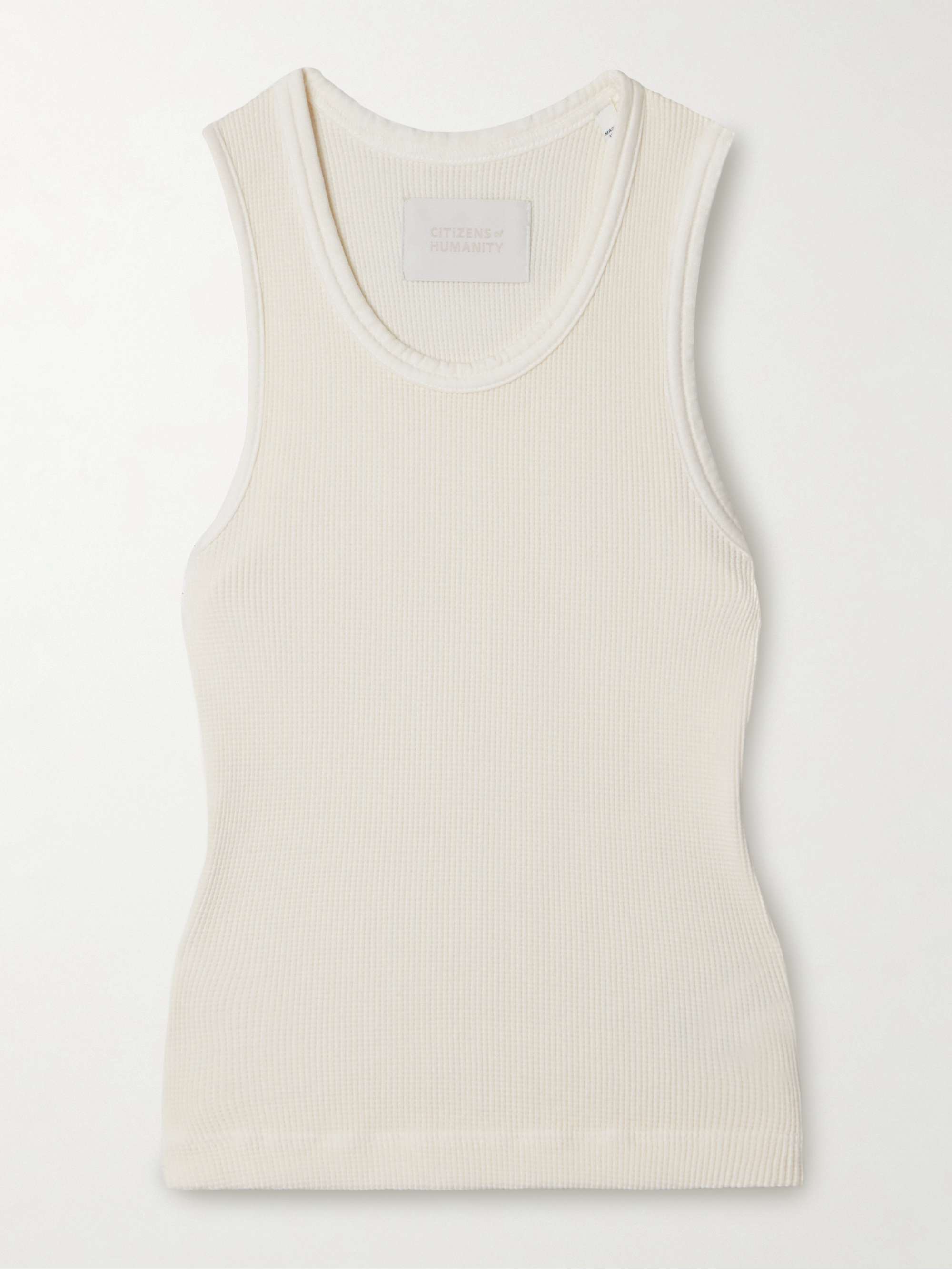 Inez waffle-knit cotton tank view