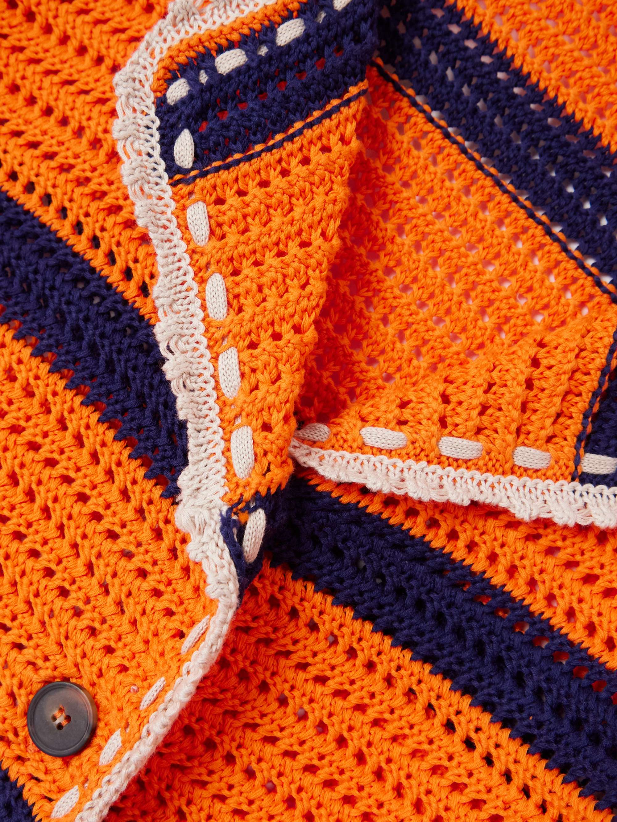 Salt 'N' Vinegar striped crocheted cotton shirt view