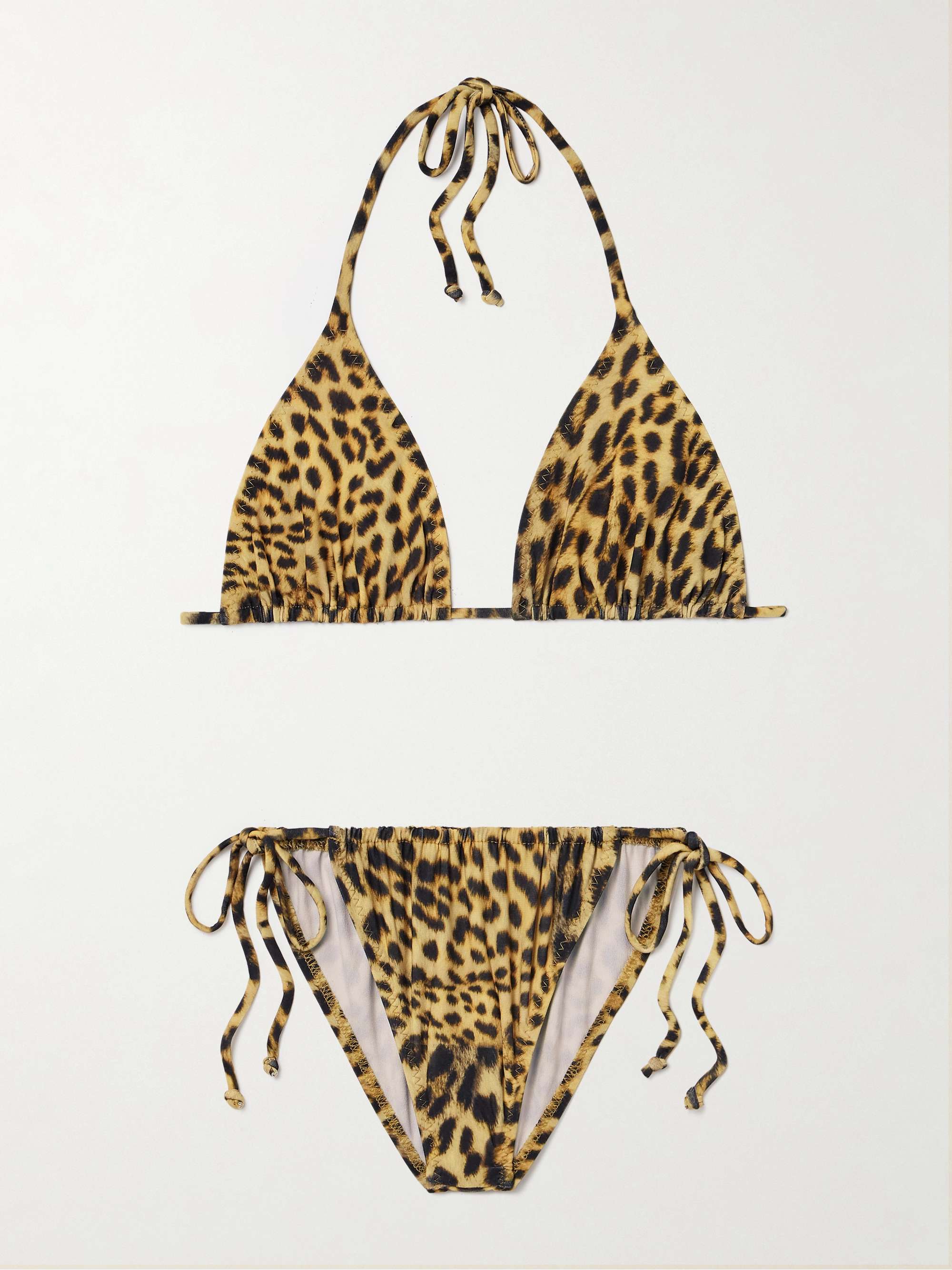 Leopard-print halterneck triangle bikini view