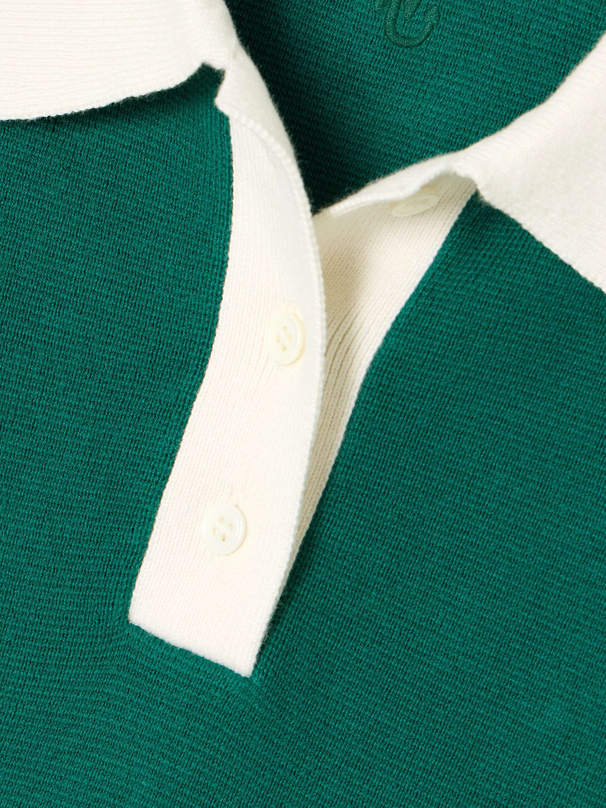 Cropped cotton and cashmere-blend polo top view