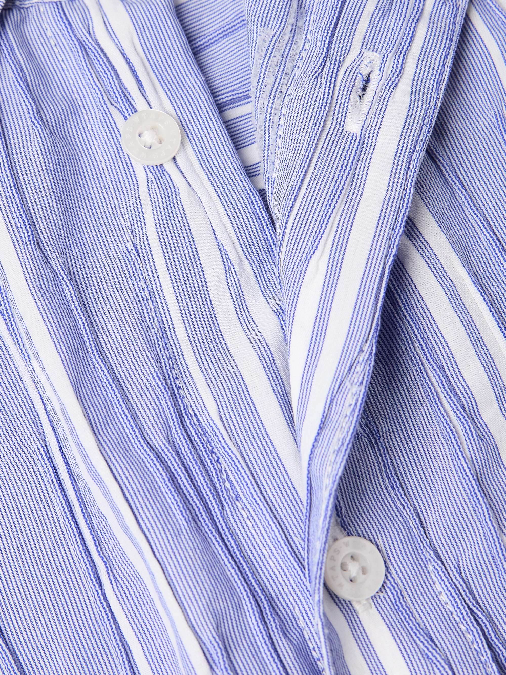 Logo-Appliquéd Striped Cotton-Blend Dobby Shirt view