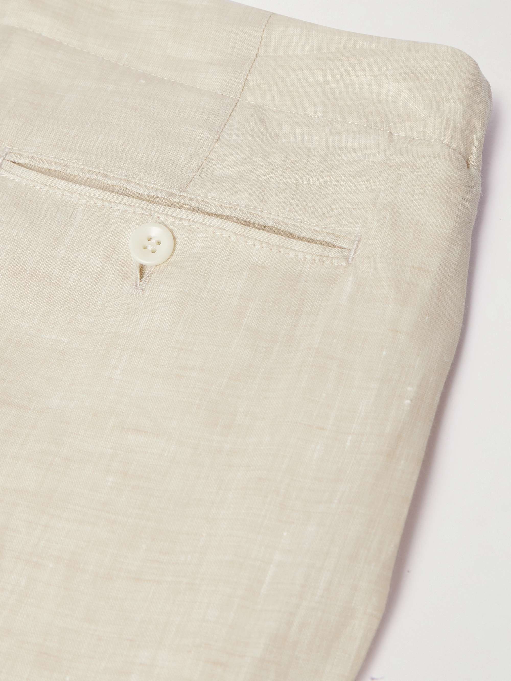 Straight-Leg Linen Drawstring Bermuda Shorts view