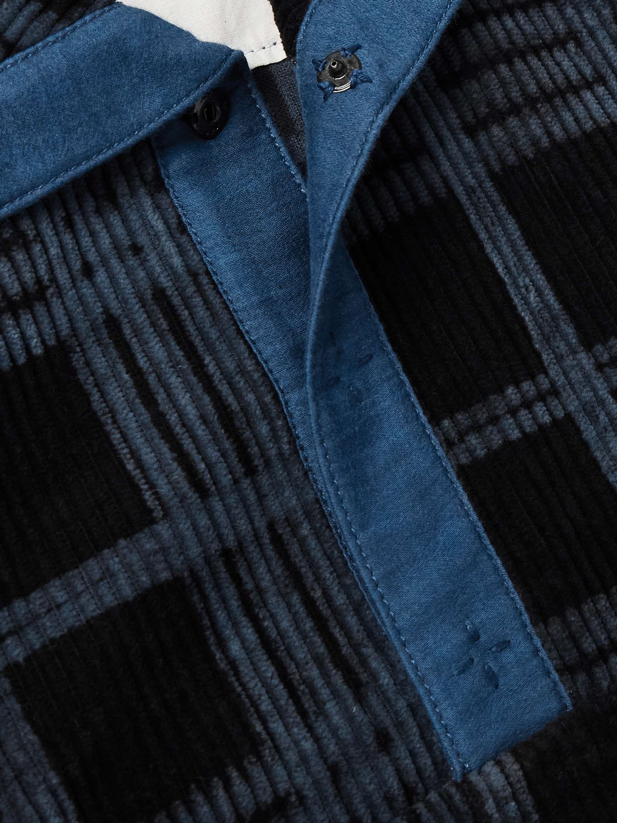 Polite Logo-Embroidered Checked Organic Cotton-Corduroy Sweatshirt view
