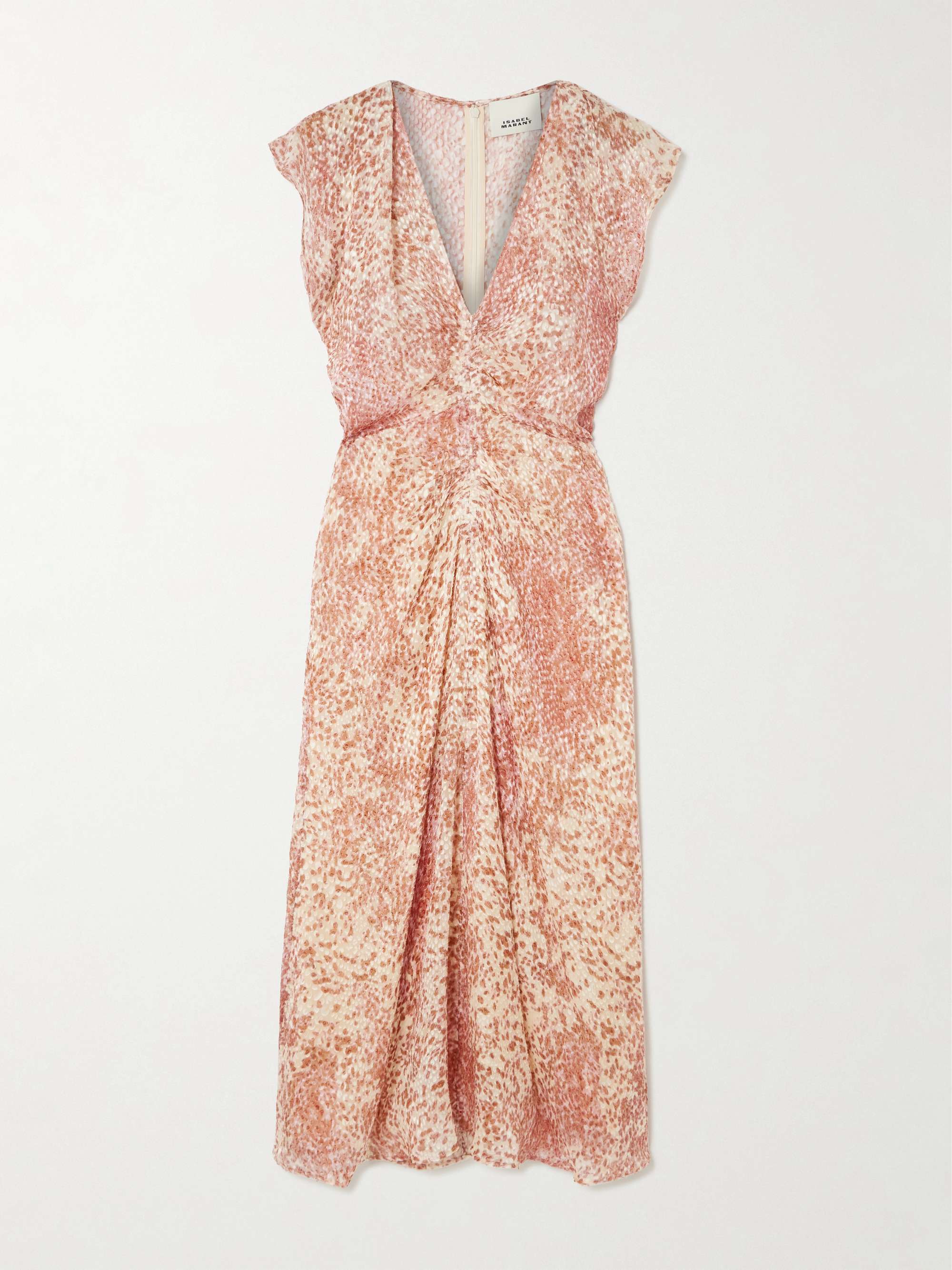 Lyndsay gathered devoré silk-blend chiffon midi dress view