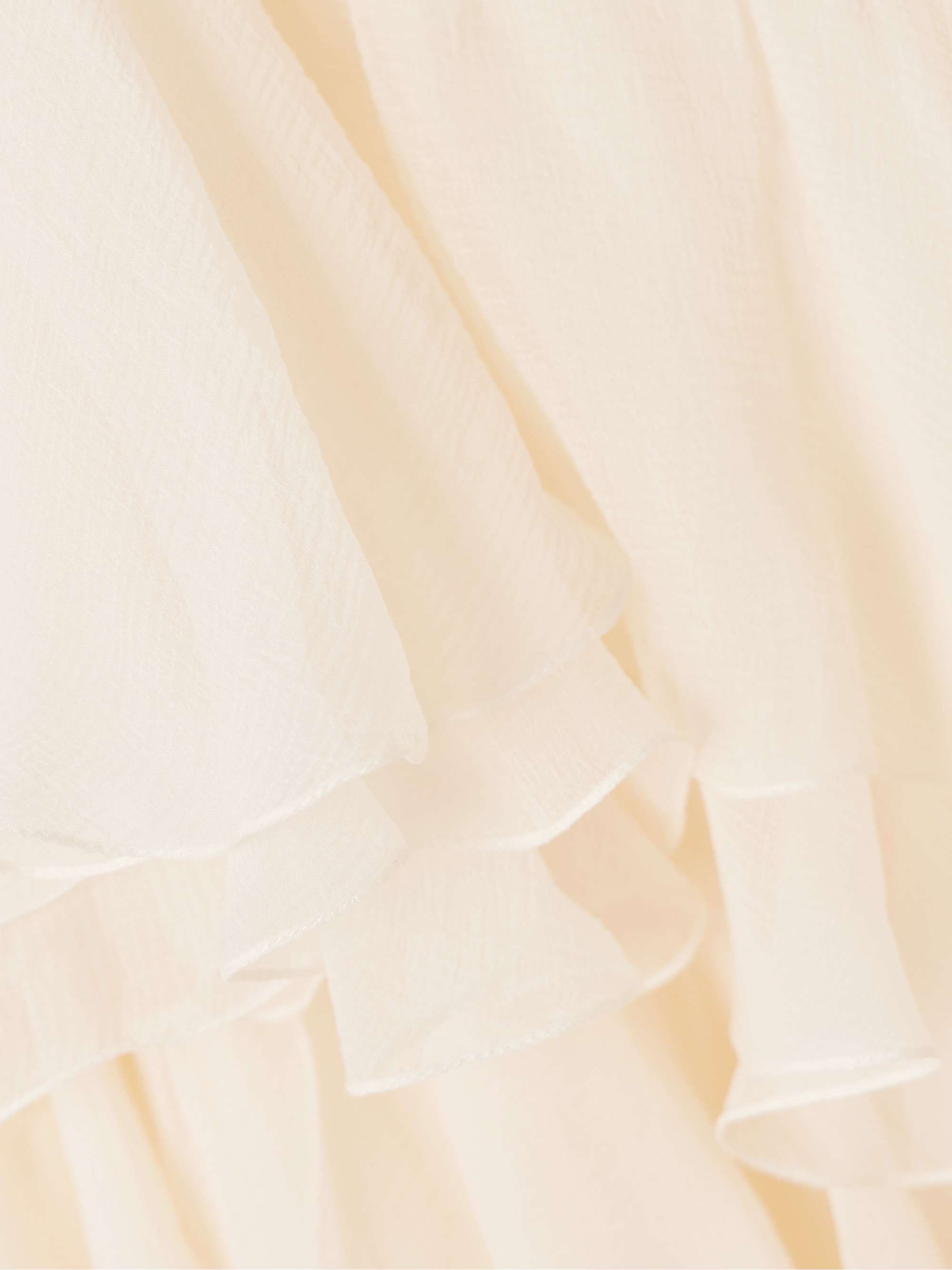 Ruffled tiered silk-mousseline turtleneck blouse view