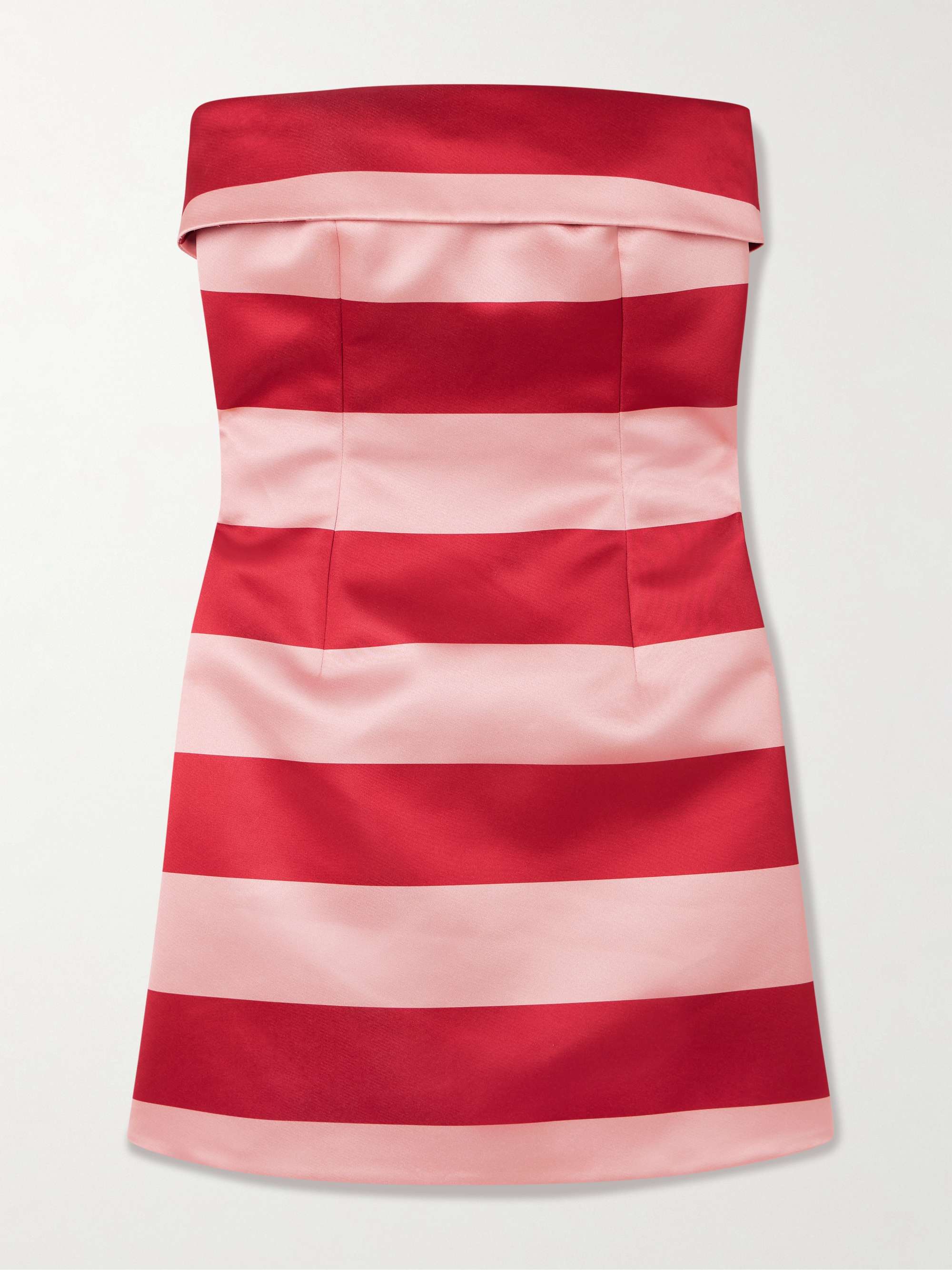 Sidnie strapless striped duchesse-satin mini dress view