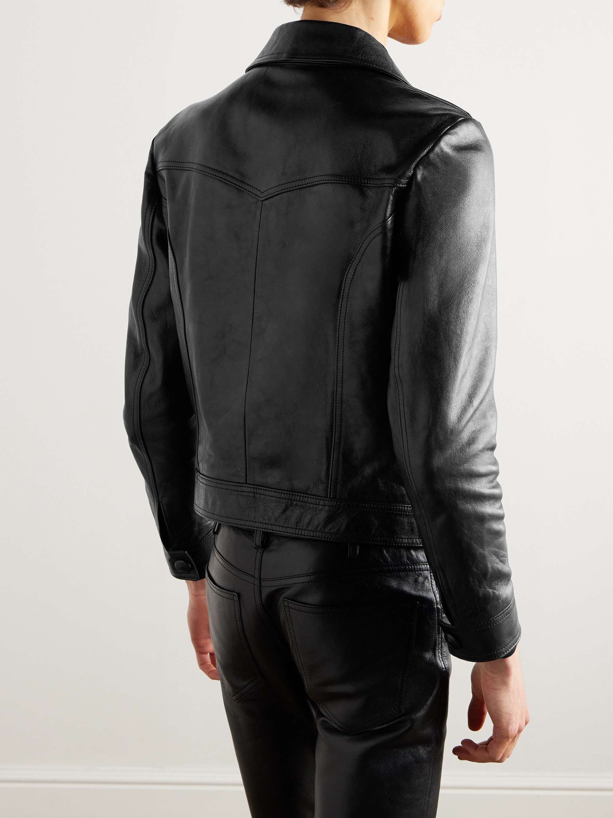 Droit Waxed Textured-Leather Jacket view