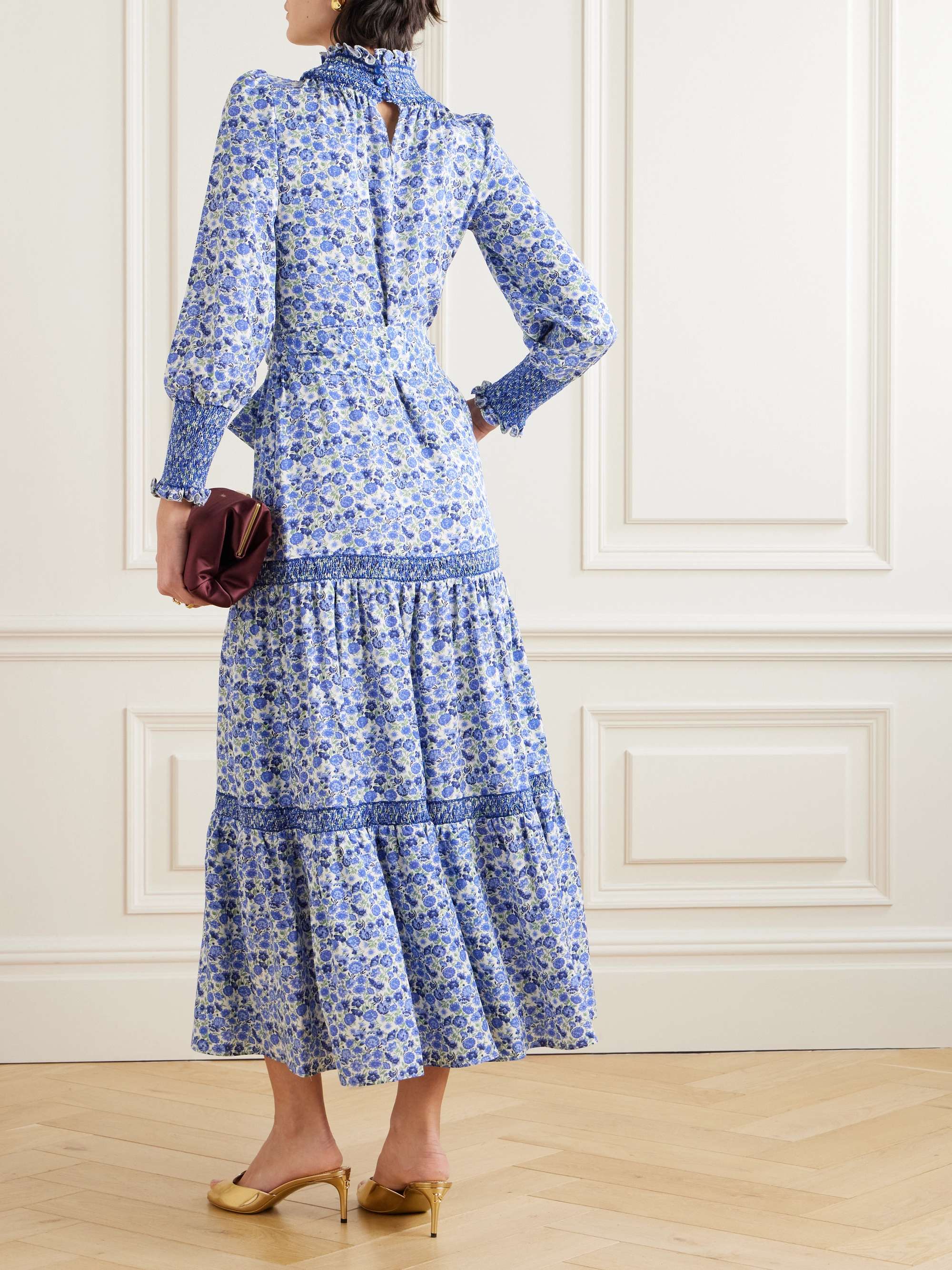 Loretta Reed tiered embroidered Lyocell maxi dress view
