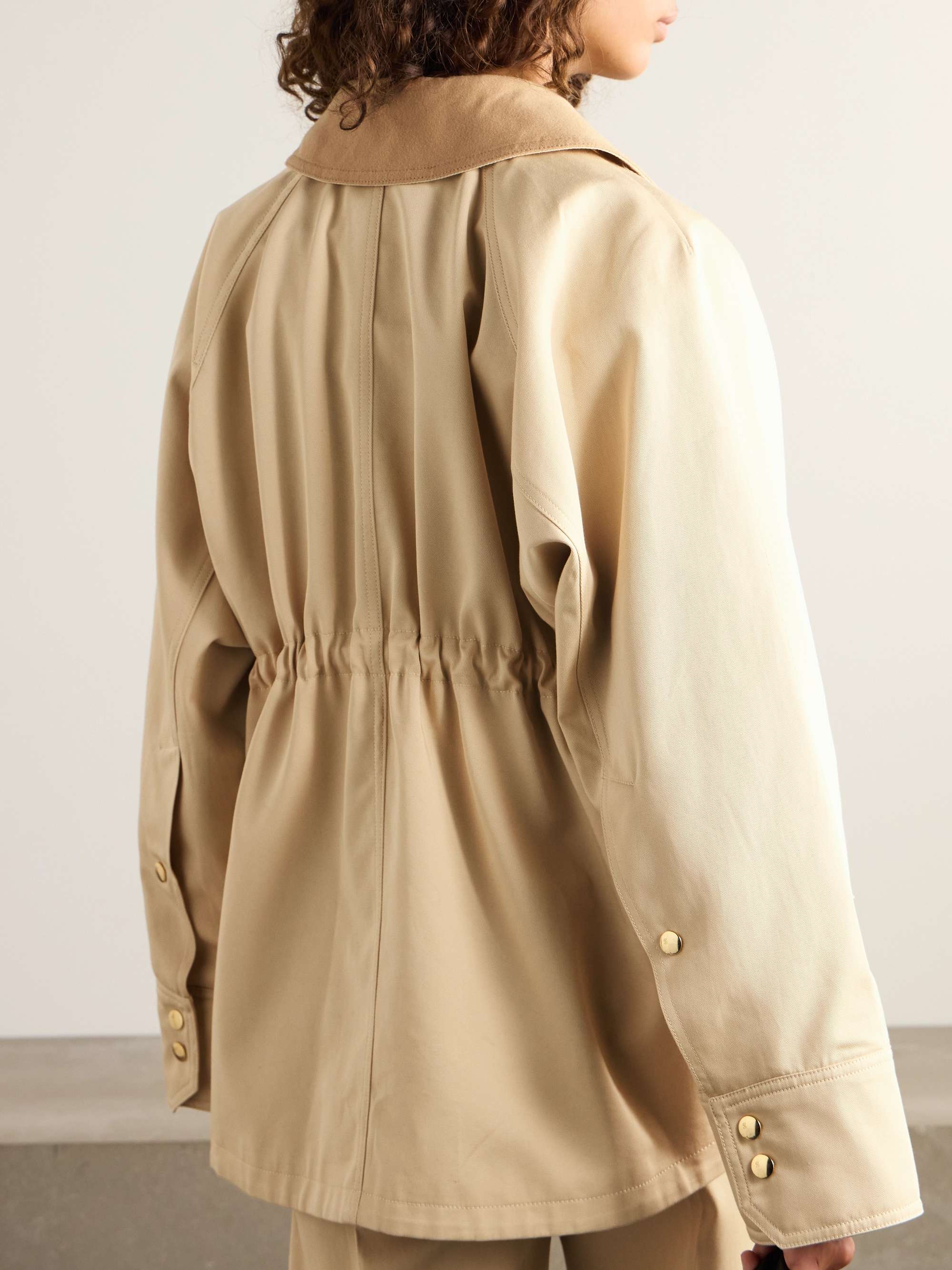 Wool-blend trimmed cotton-twill jacket view