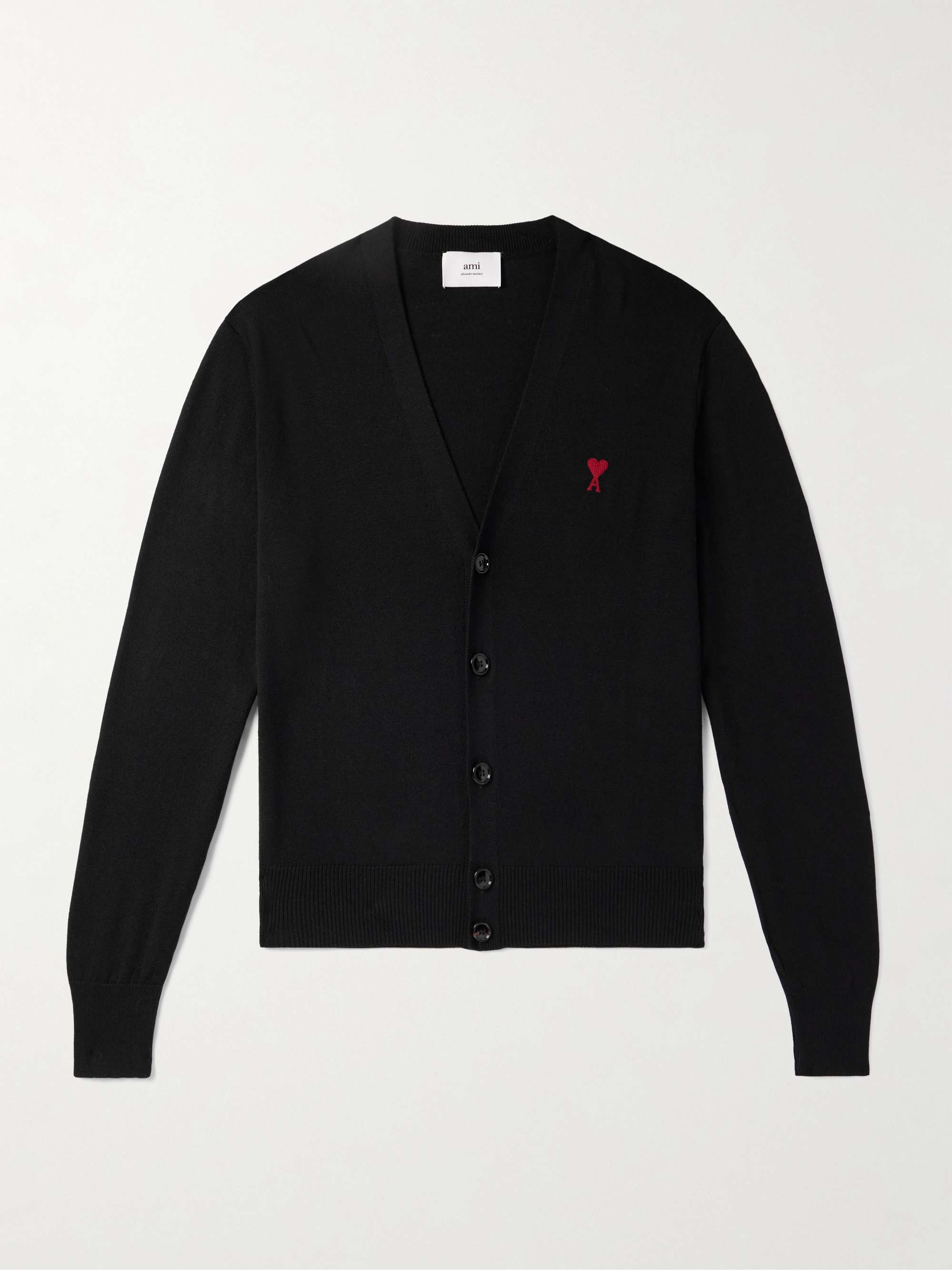 Slim-Fit Logo-Embroidered Merino Wool Cardigan view