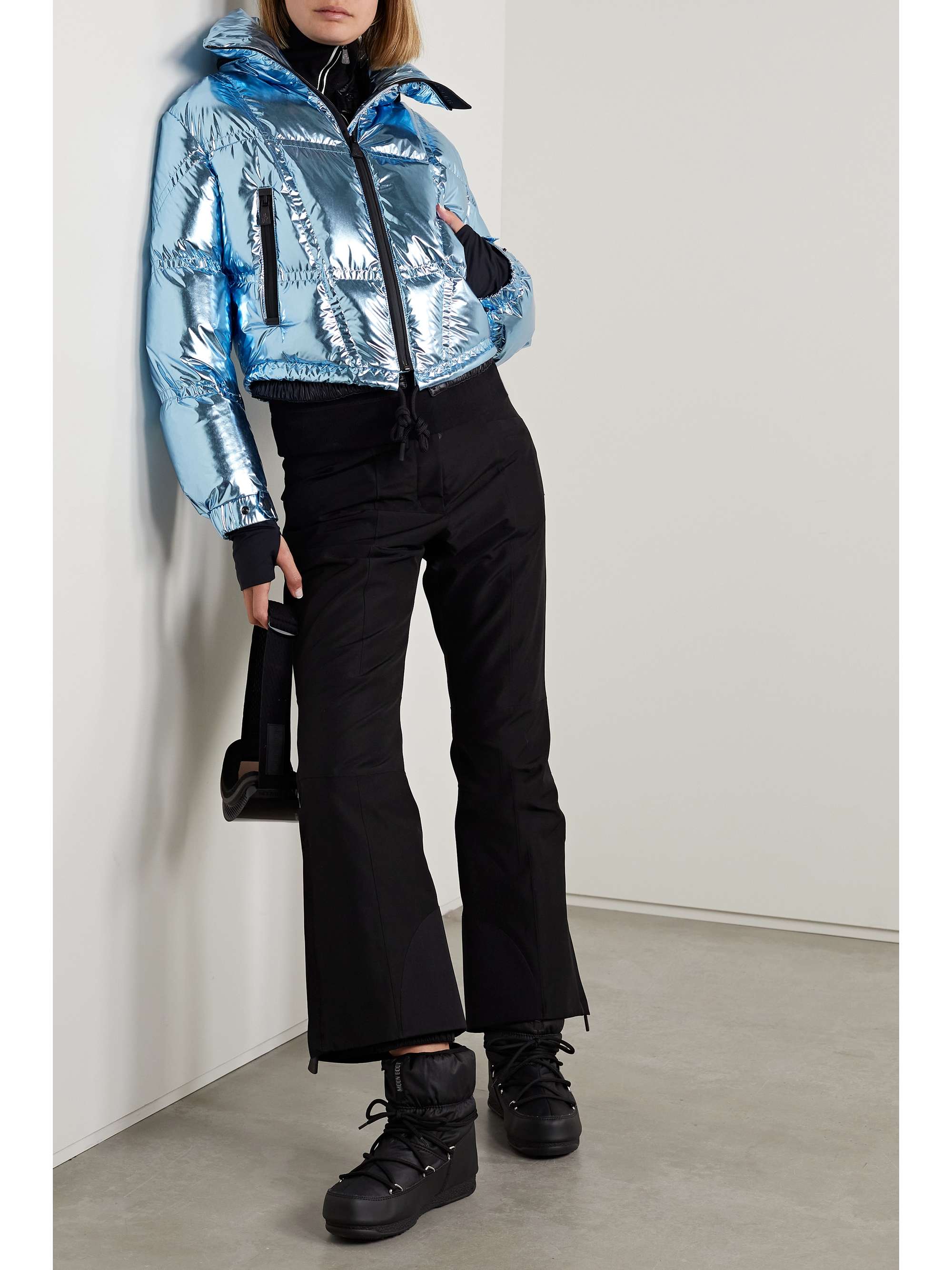 Valsorey cropped quilted padded down metallic ripstop jacket view