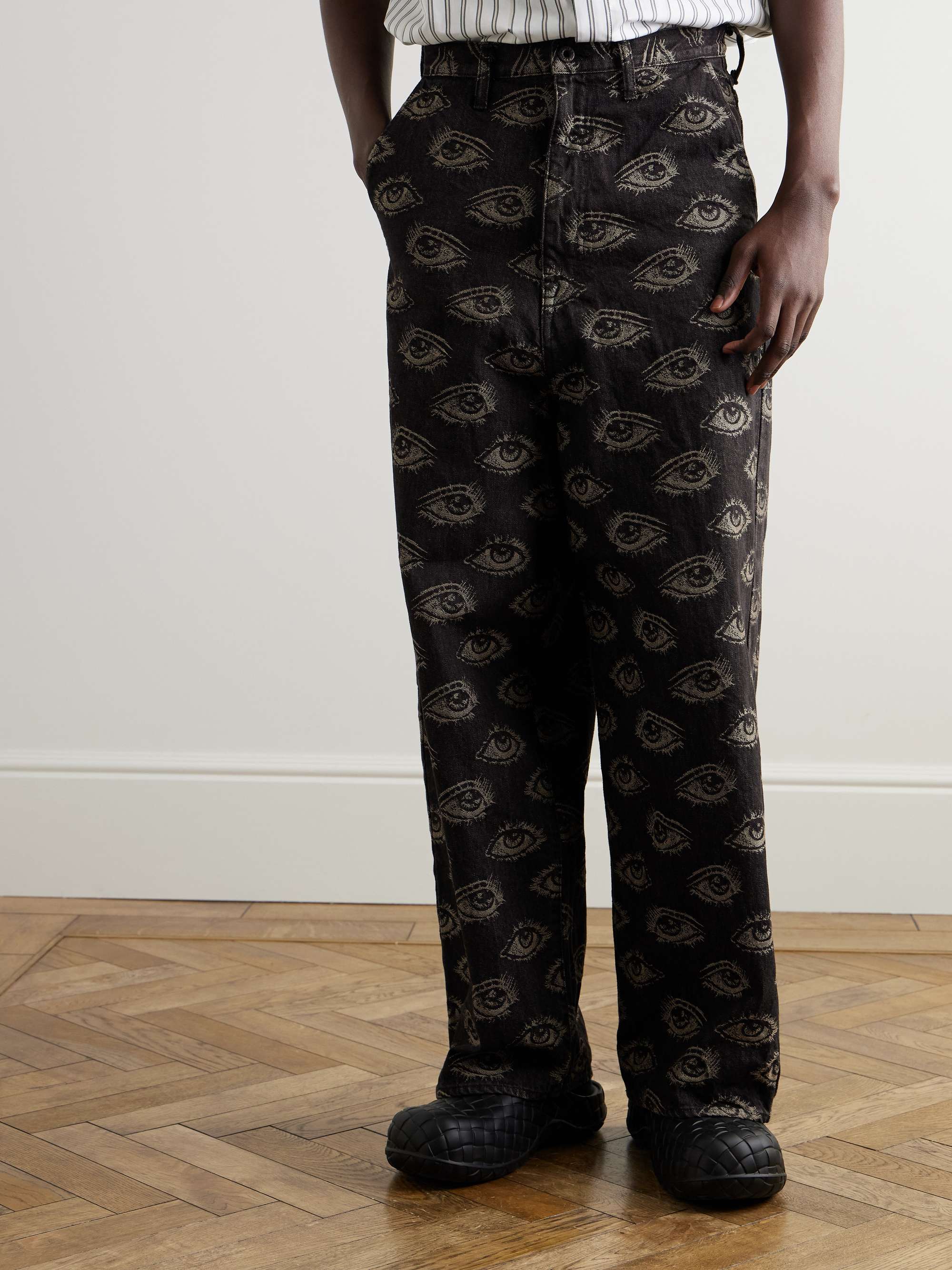 Speak Easy Straight-Leg Jacquard Jeans view