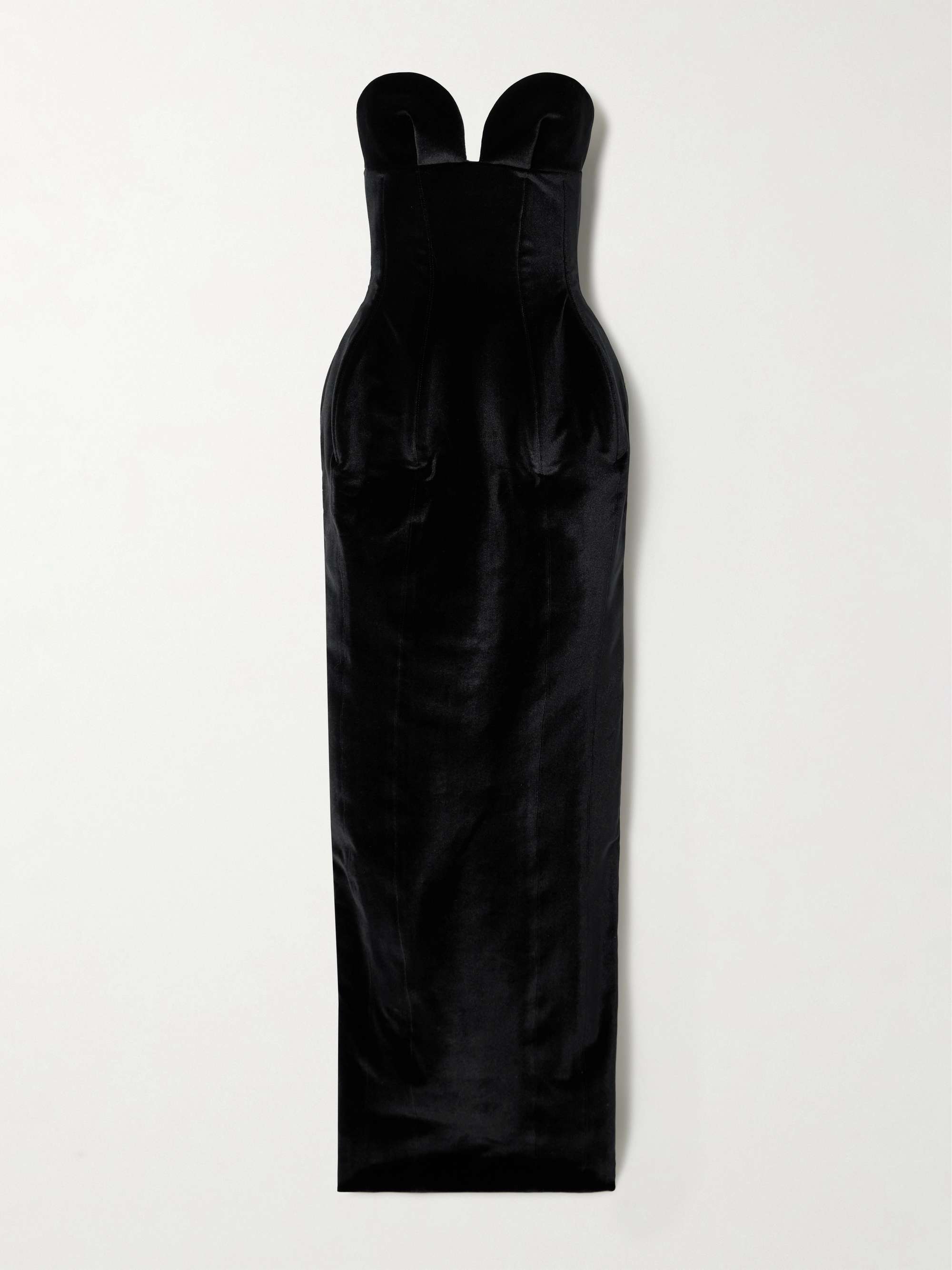 Strapless velvet gown view