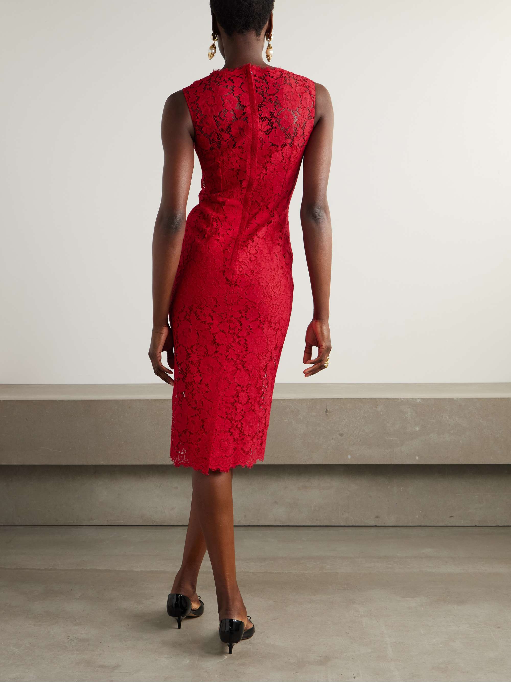 Cotton-blend lace dress view