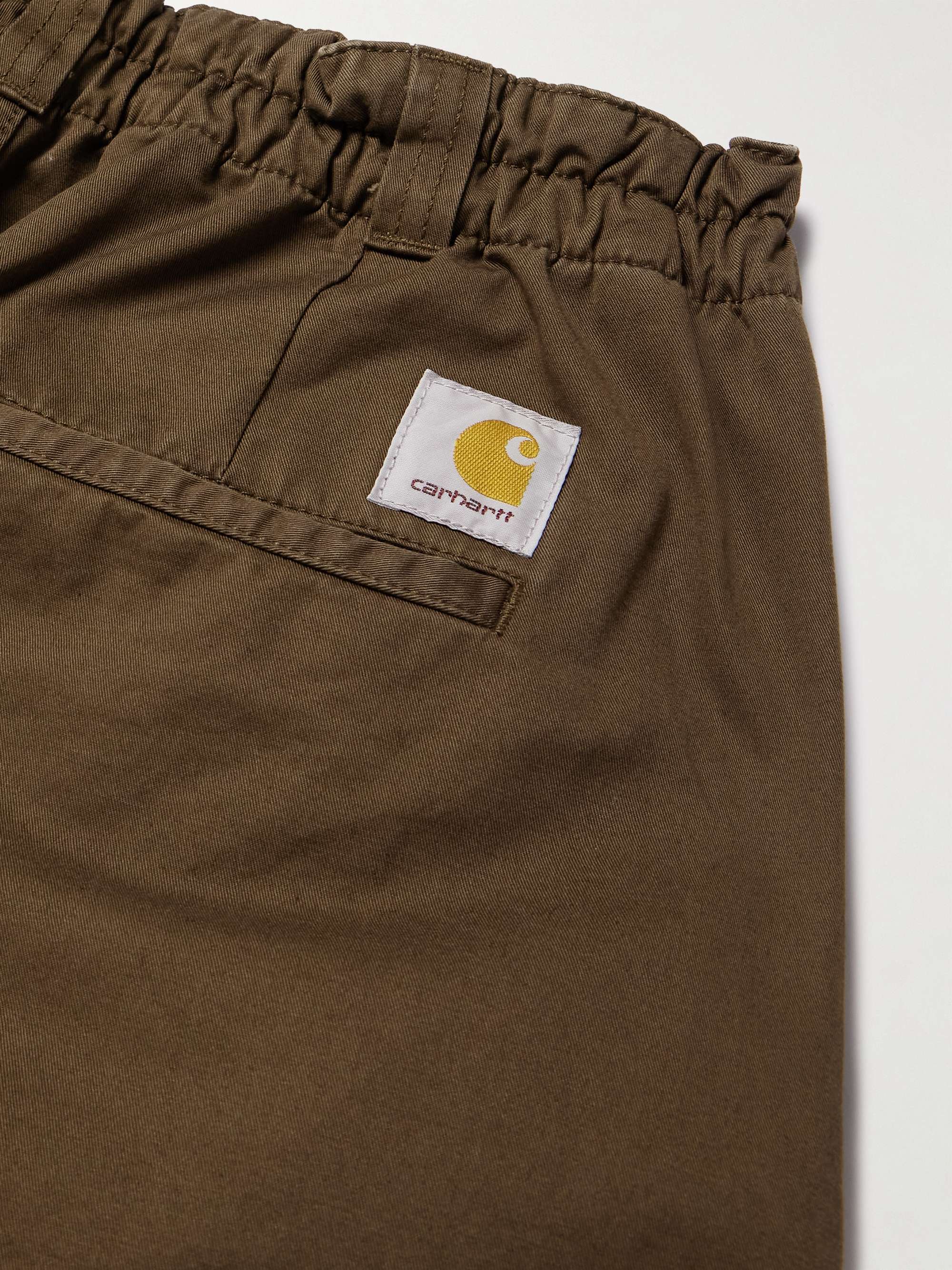 Marv Tapered Pleated Stone-Washed Cotton-Twill Trousers view