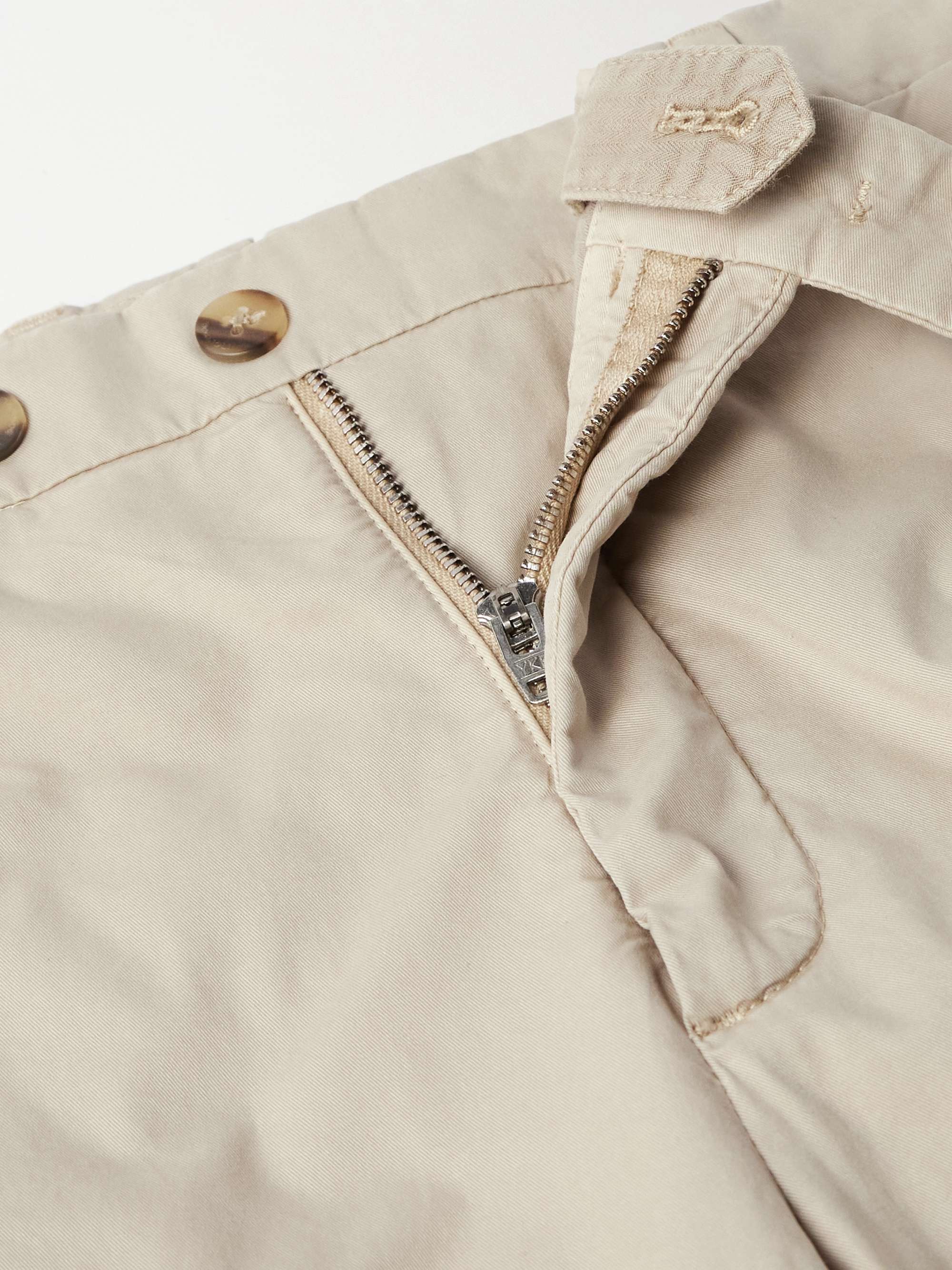 Slim-Fit Tapered Garment-Dyed Cotton-Blend Twill Suit Trousers view