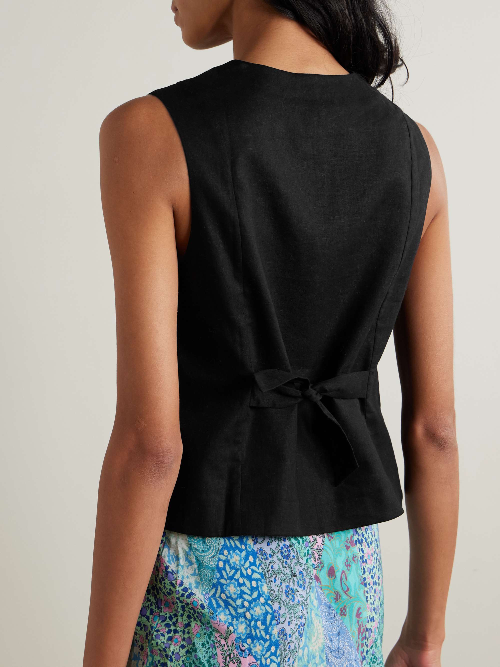 Norah cotton and linen-blend vest view