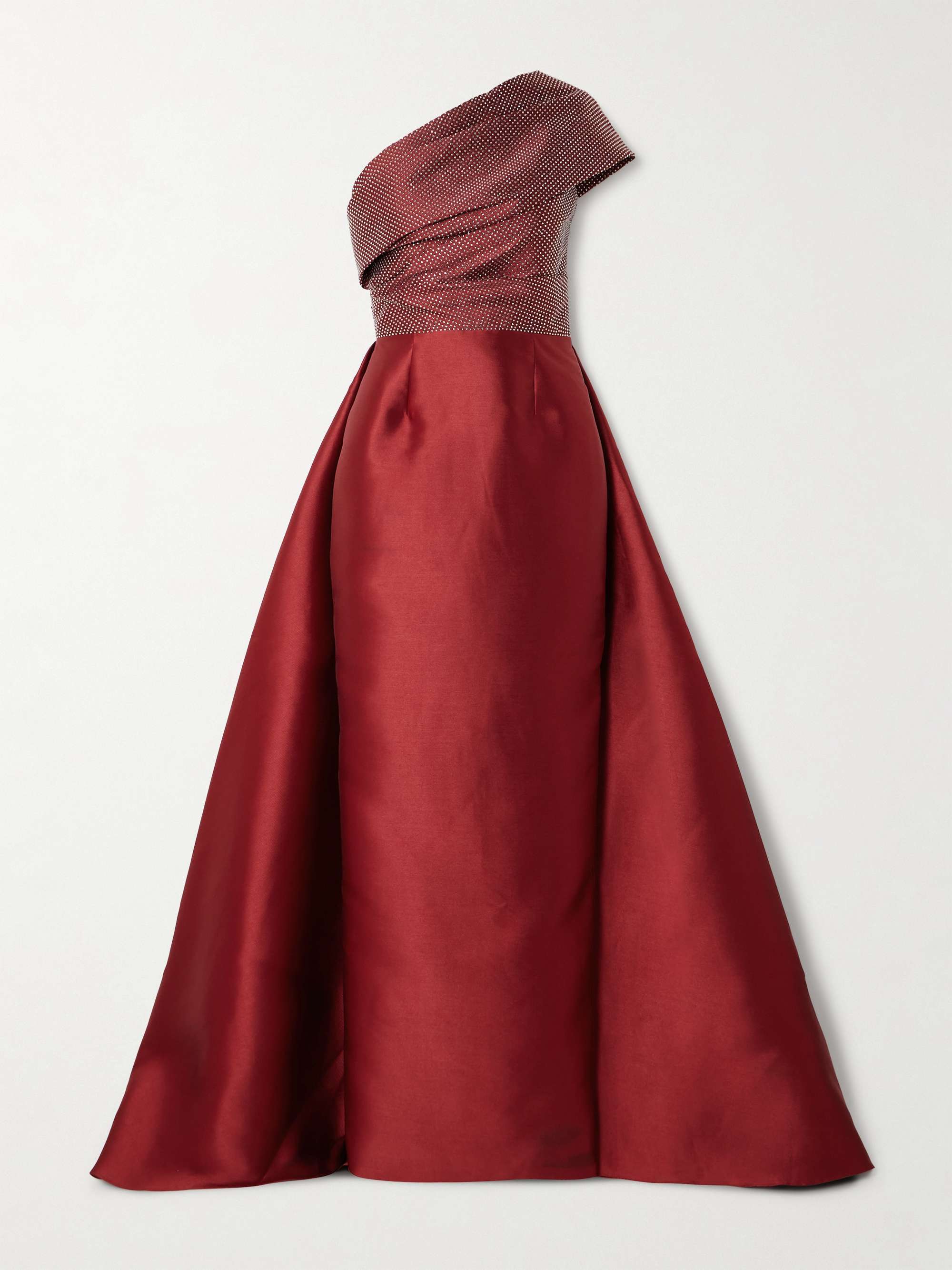 Alba one-shoulder crystal-embellished faille gown view