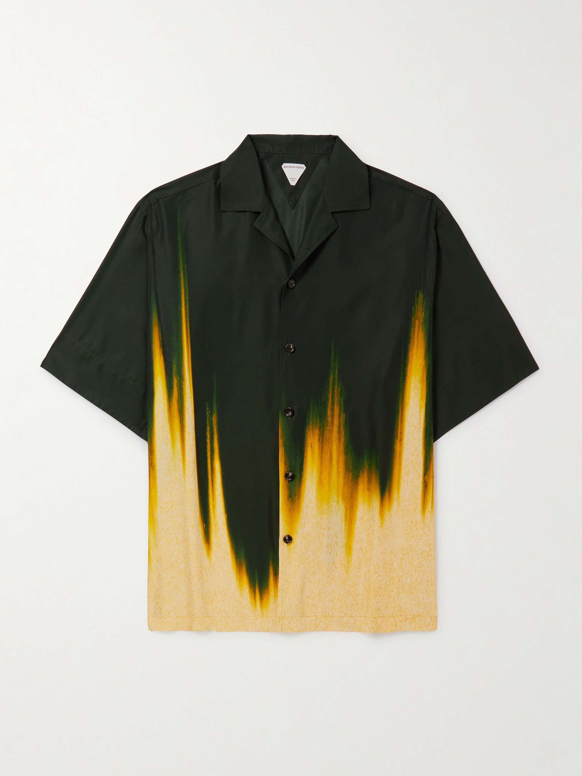 Camp-Collar Printed Twill Shirt view