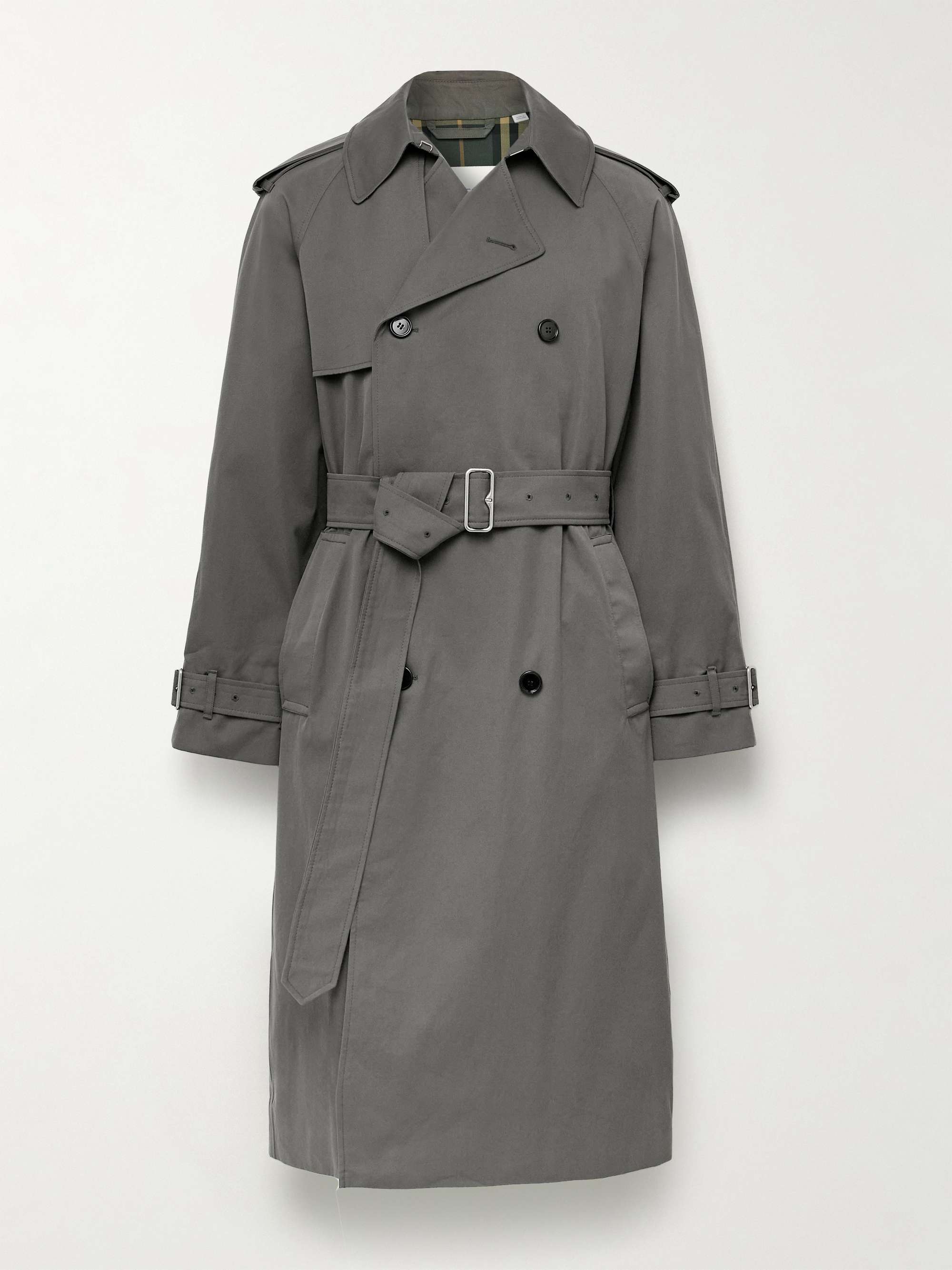 Double-Breasted Belted Cotton-Gabardine Trench Coat view