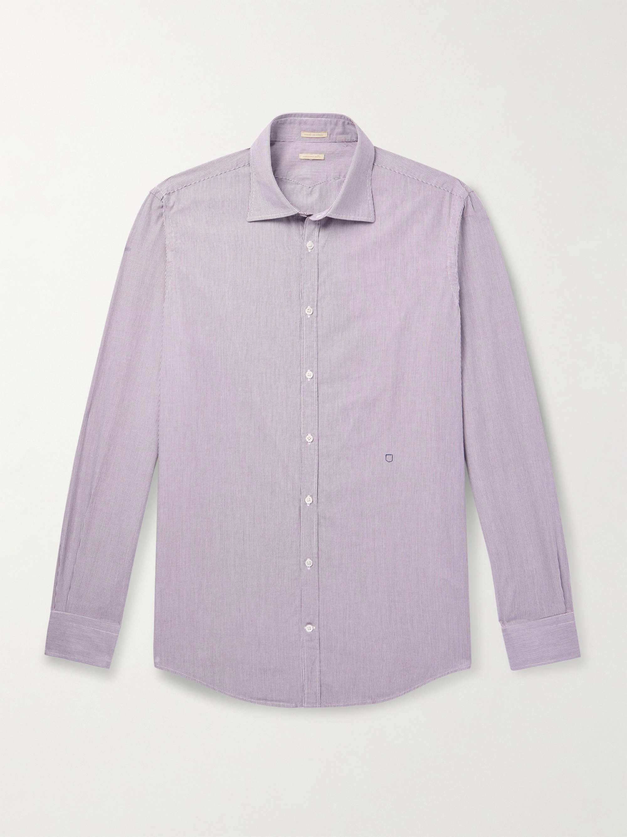 Genova Striped Cotton-Poplin Shirt view