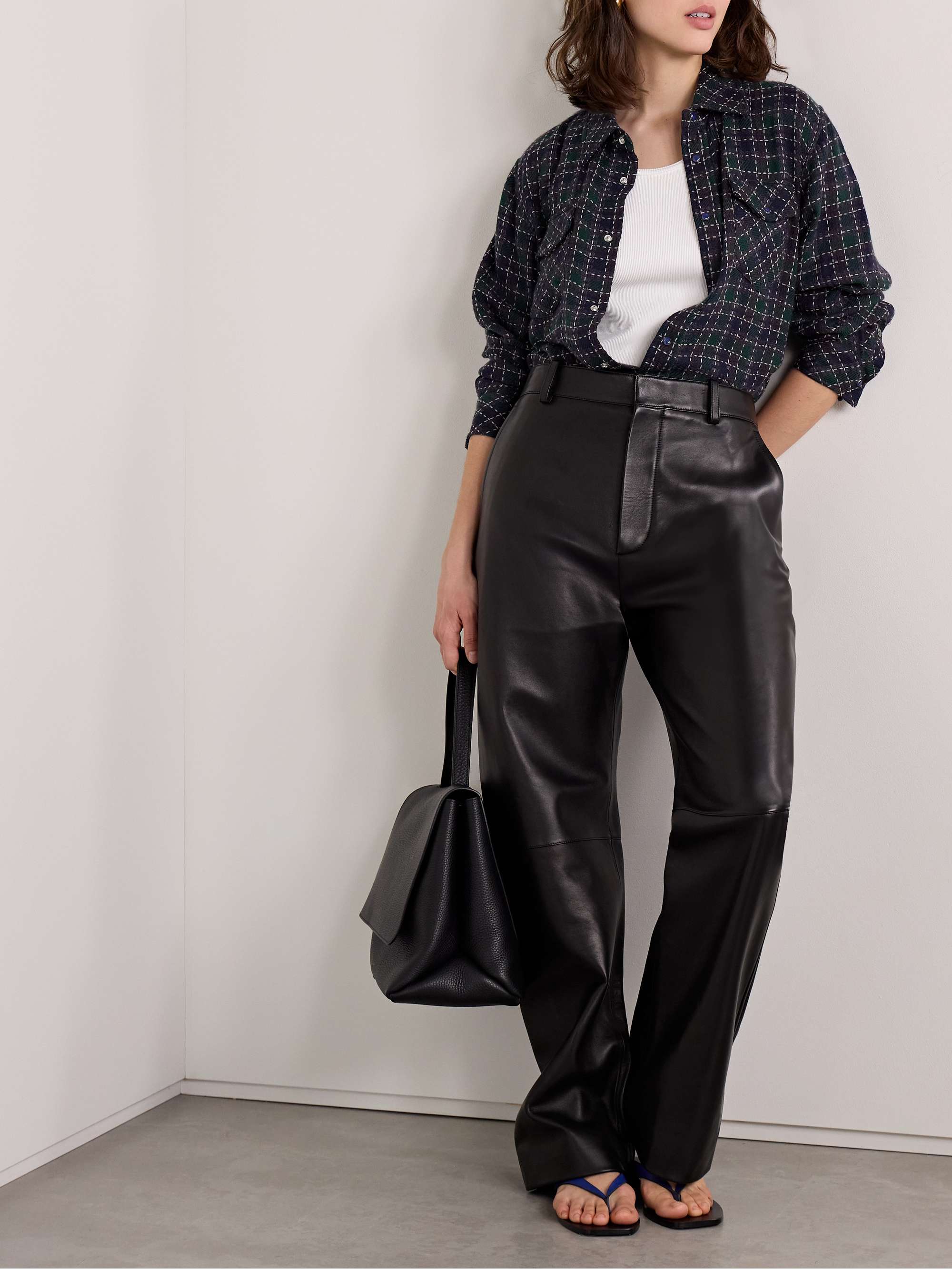 Checked cashmere shirt view