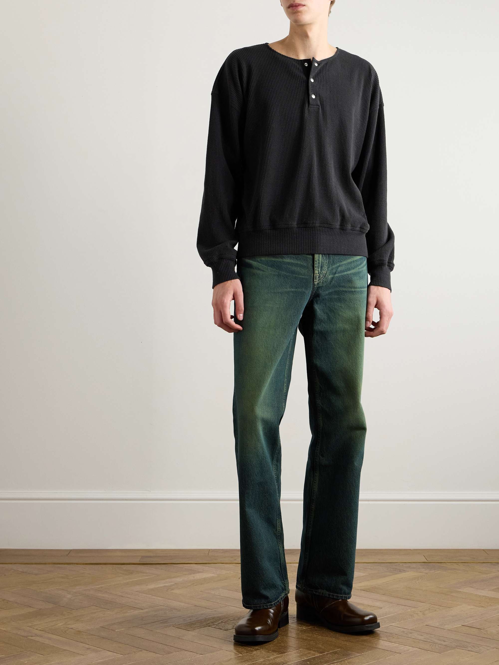 Ballon Ribbed Cotton-Jersey Sweatshirt view