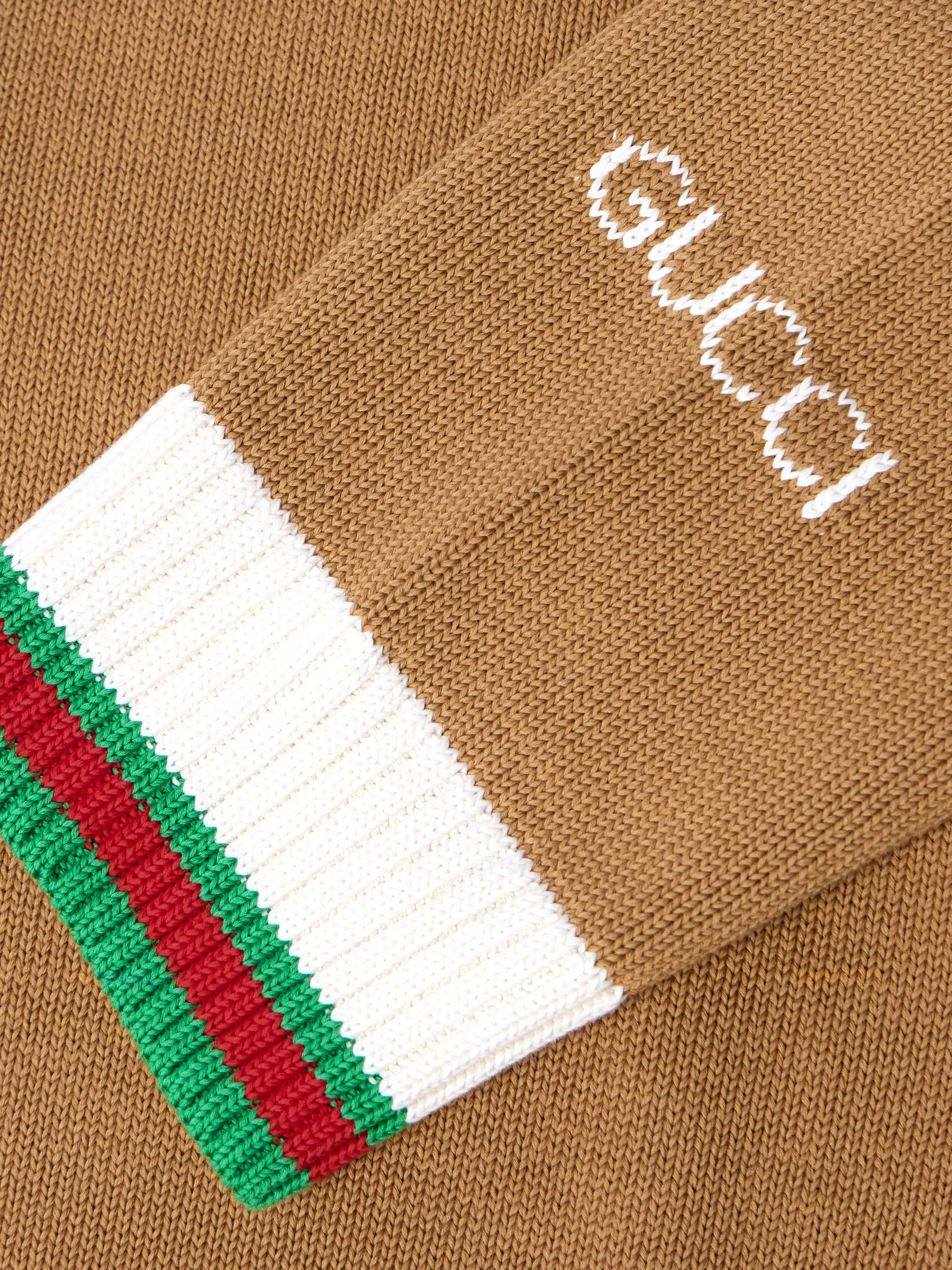 Logo-Intarsia Striped Cotton Sweater view