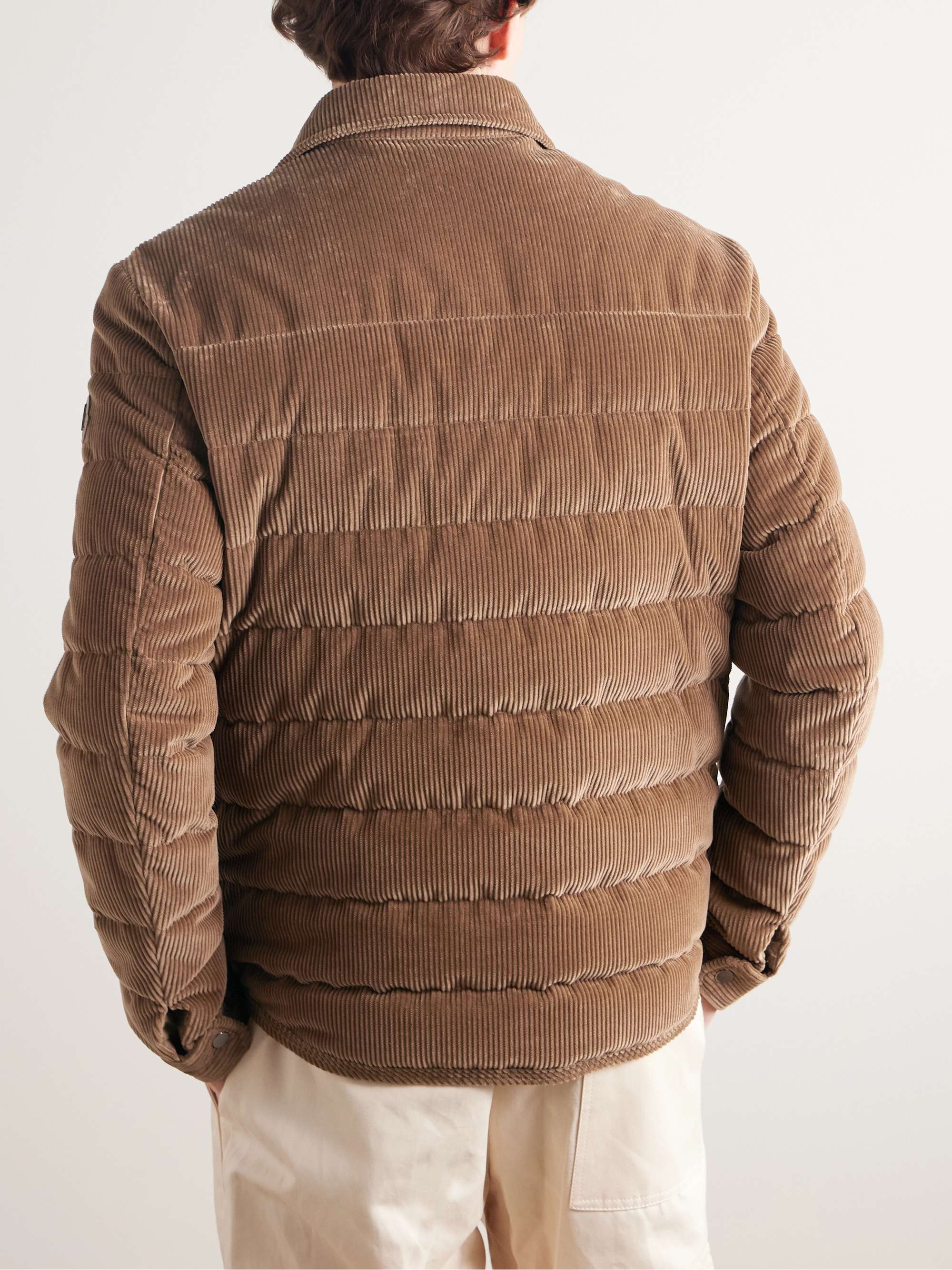 Logo-Appliquéd Cotton-Corduroy Down Shirt Jacket view